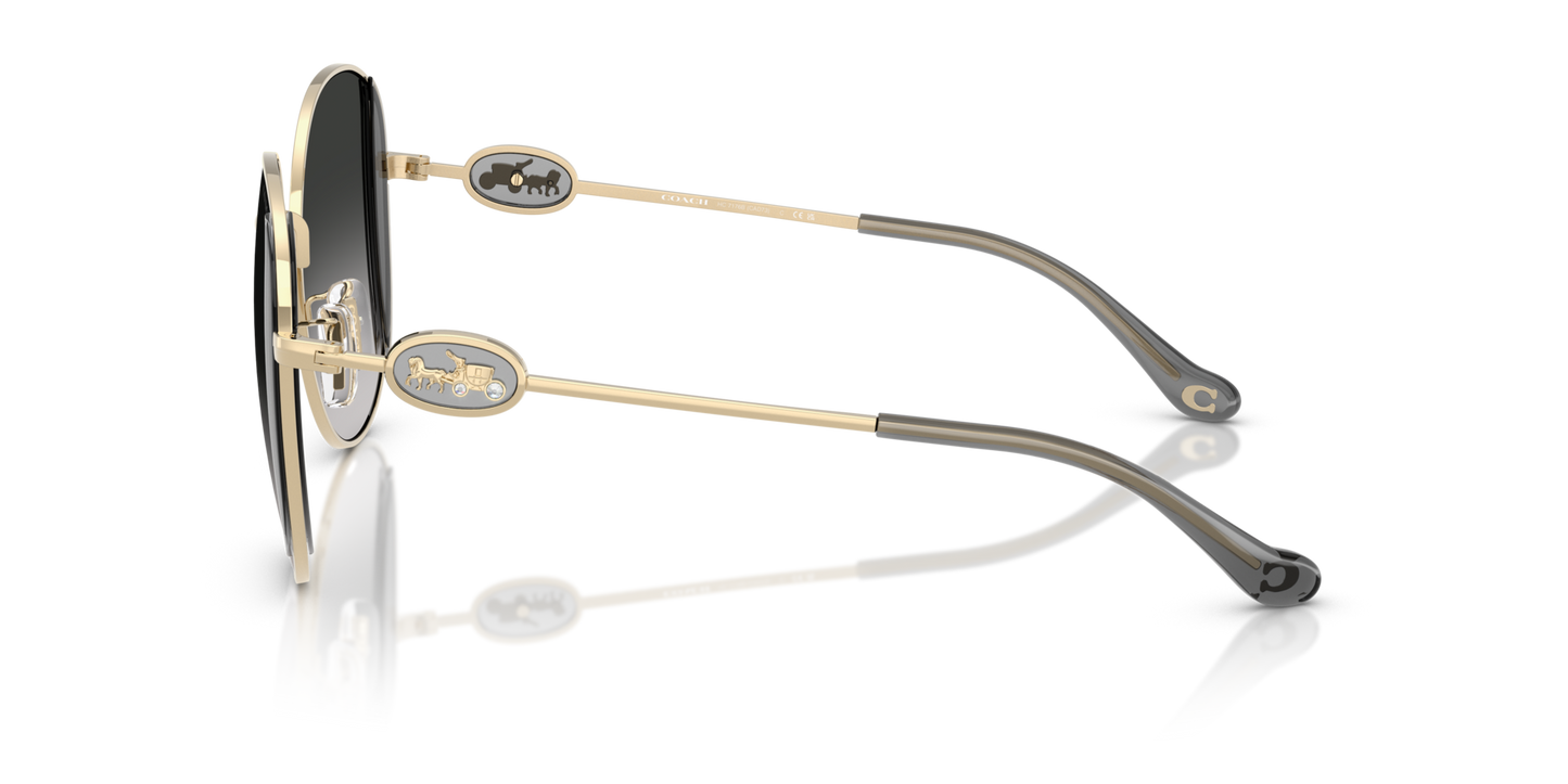 0HC7176B-Coach Sunwear-Shiny Light Gold / Smoke