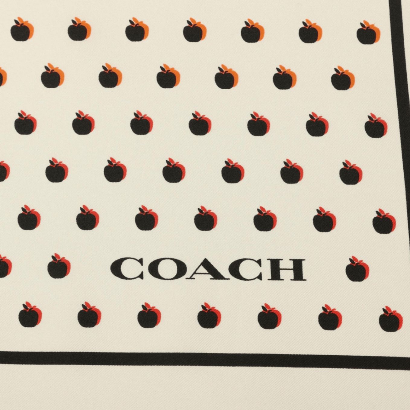 29CEH30-Apple Dot Printed Silk Bandana-Chalk