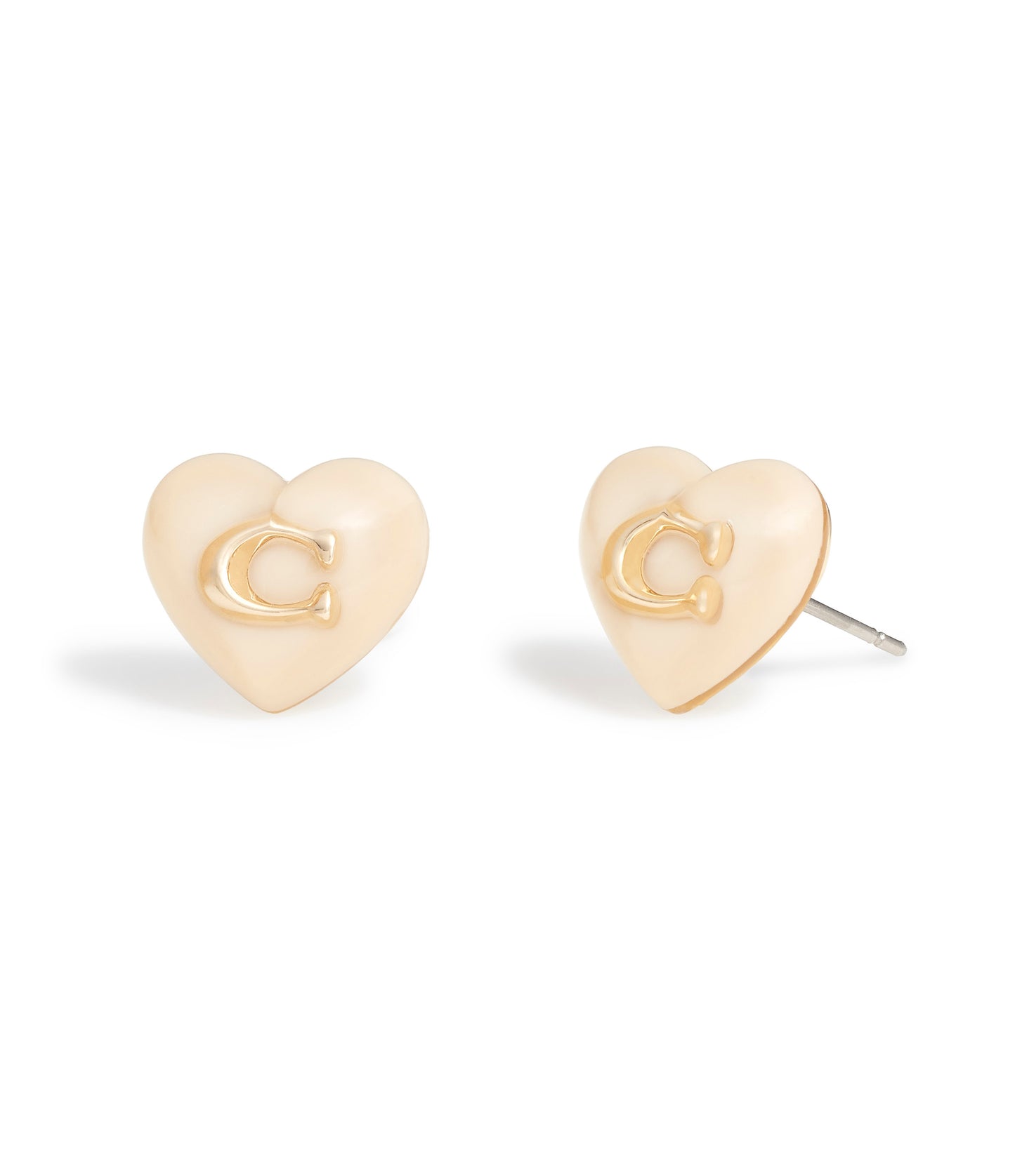 37422706GLD-Signature Heart Stud Earrings-Blush/Gold
