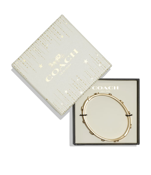 アクセサリー COACH Signature Stone Hinged Bangle Coach Signature Logo Stone Hinged Bangle Bracelet In Rose