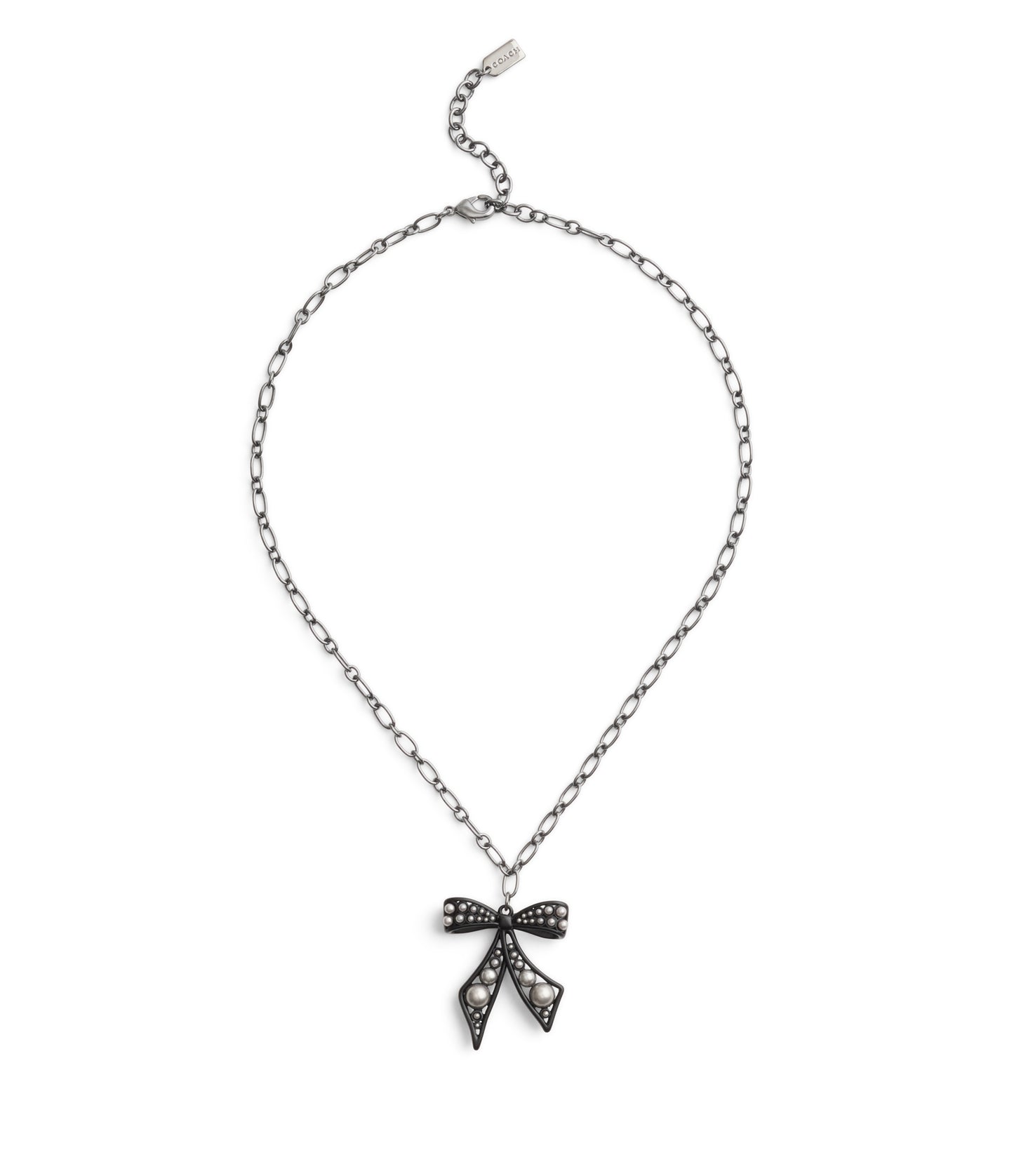37491614HEM-Bowtique Pearl Pendant Necklace-Black