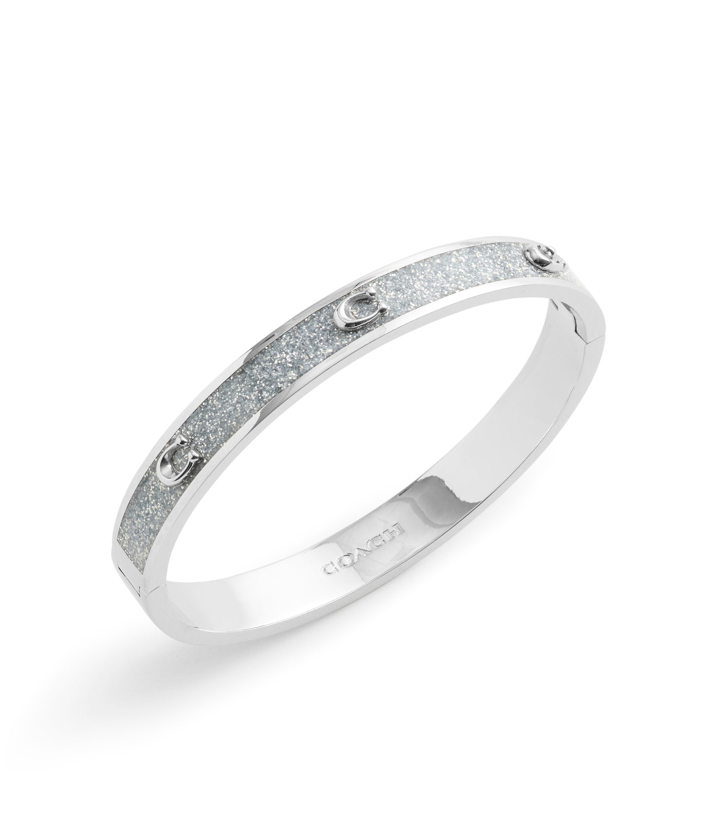 37493412RHO-Signature C Glitter Bangle Bracelet-Crystal