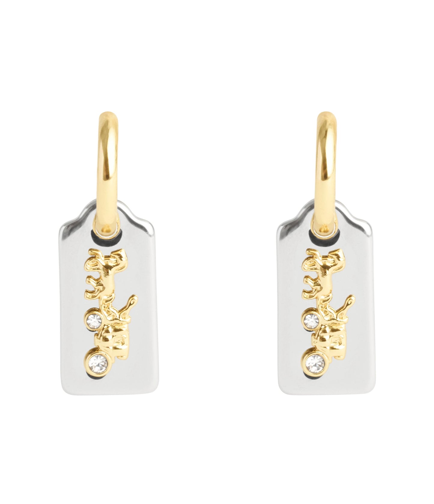 37506234TWO-Vintage Charms Signature Hangtag Charm Huggies-Twotone