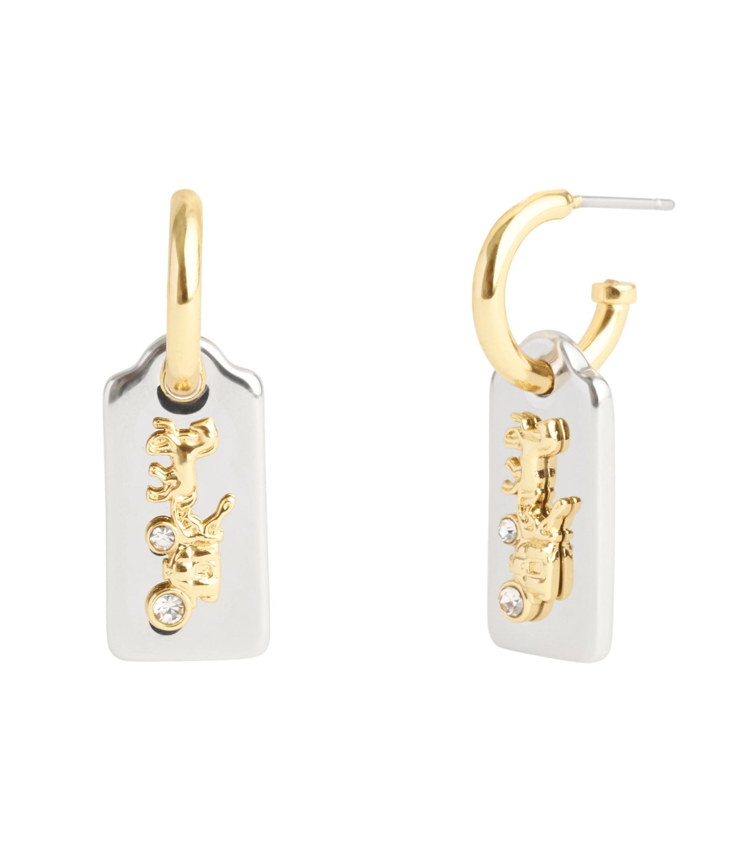 37506234TWO-Vintage Charms Signature Hangtag Charm Huggies-Twotone