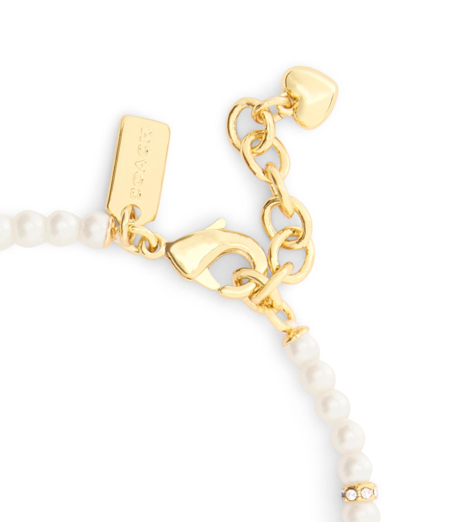 37541310GLD-Signature Cat Charm Pearl Strand Bracelet-Pearl