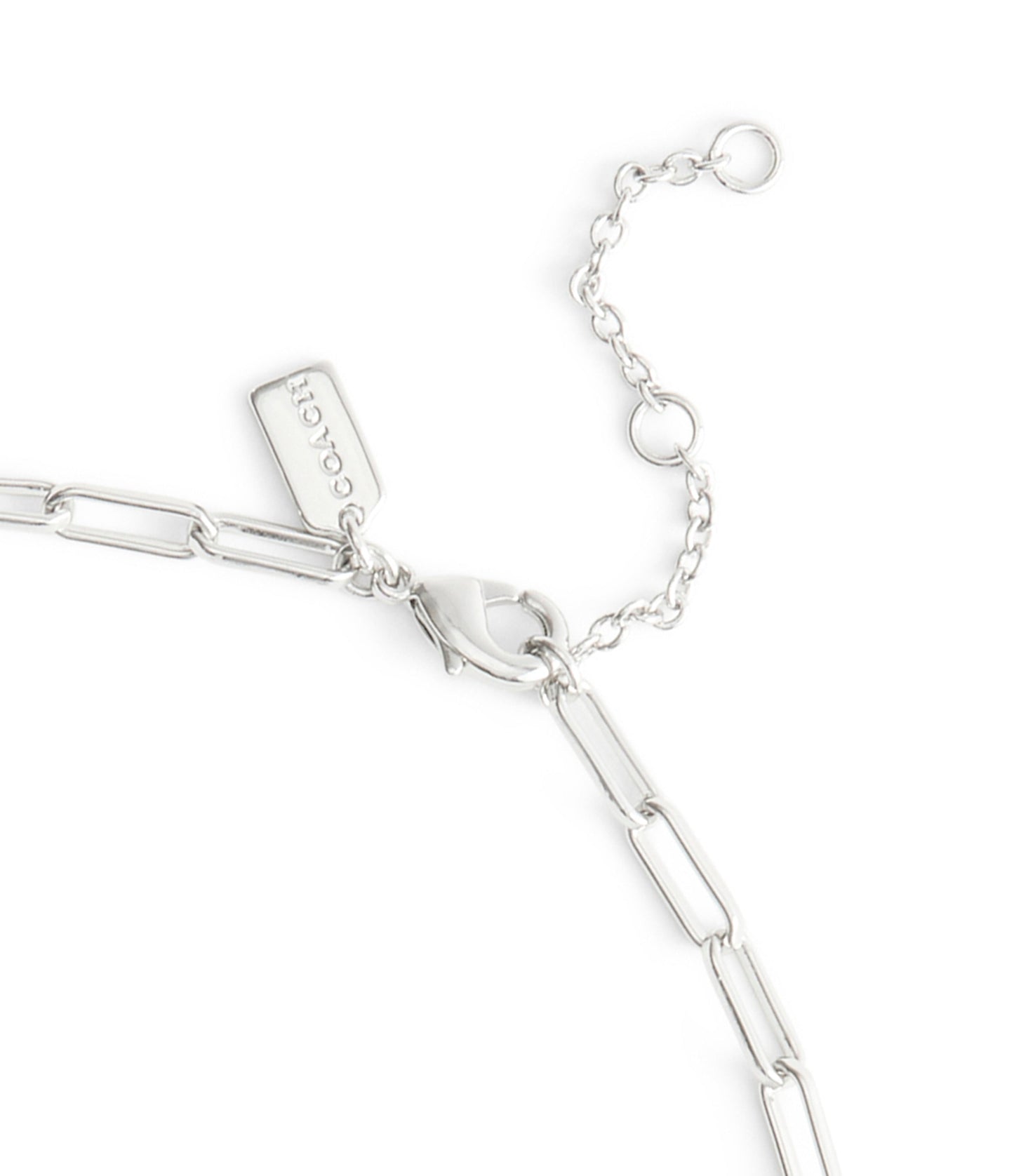 37541348RHO-Signature Quilted Cut Out Hangtag Pendant Necklace-Rhodium