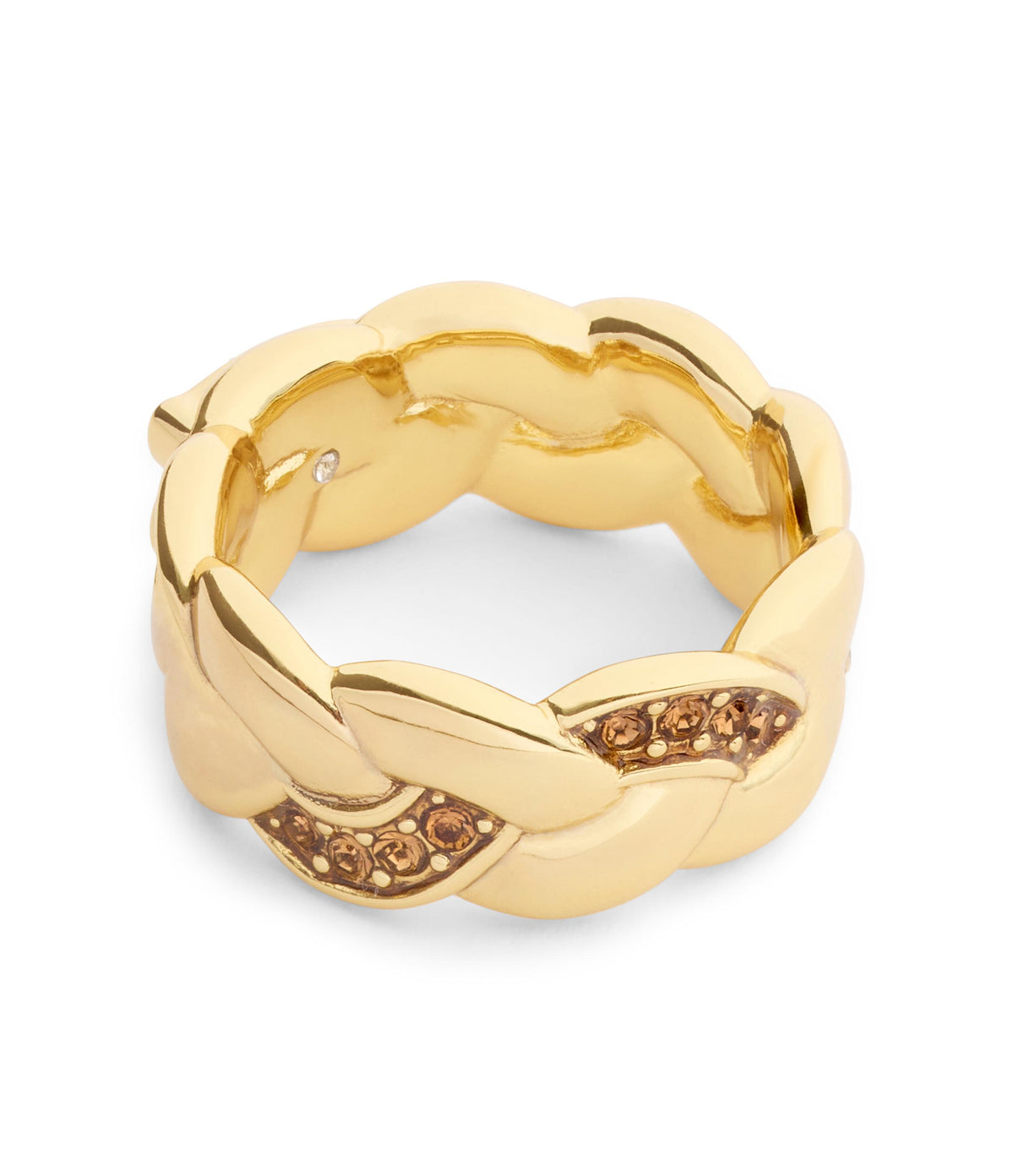 37557607GLD-Signature C Braided Band Ring-Gold