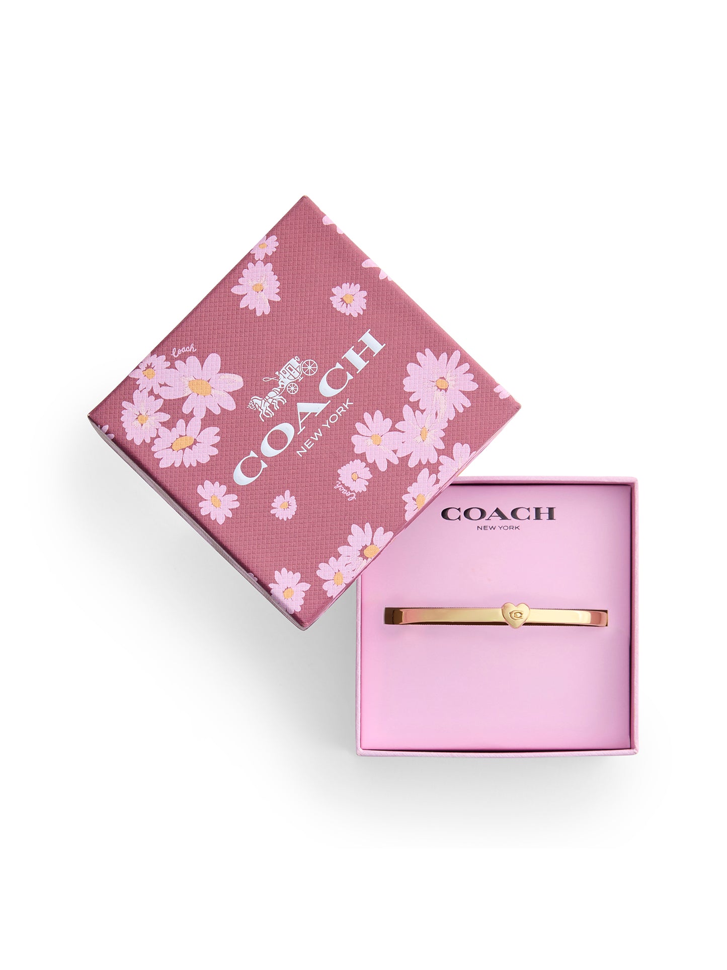37571298GLD-Heart Thin Hinged Bangle Boxed Bracelet-Shiny Gold