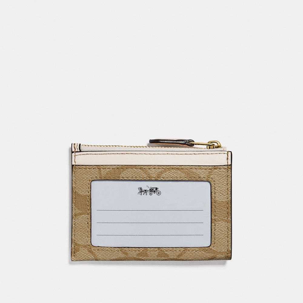 88208-Mini Skinny Id Case In Signature Canvas-Im/Light Khaki Chalk