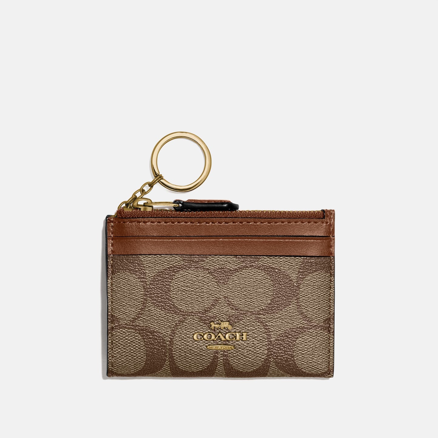 88208-Mini Skinny Id Case In Signature Canvas-Im/Khaki Saddle 2