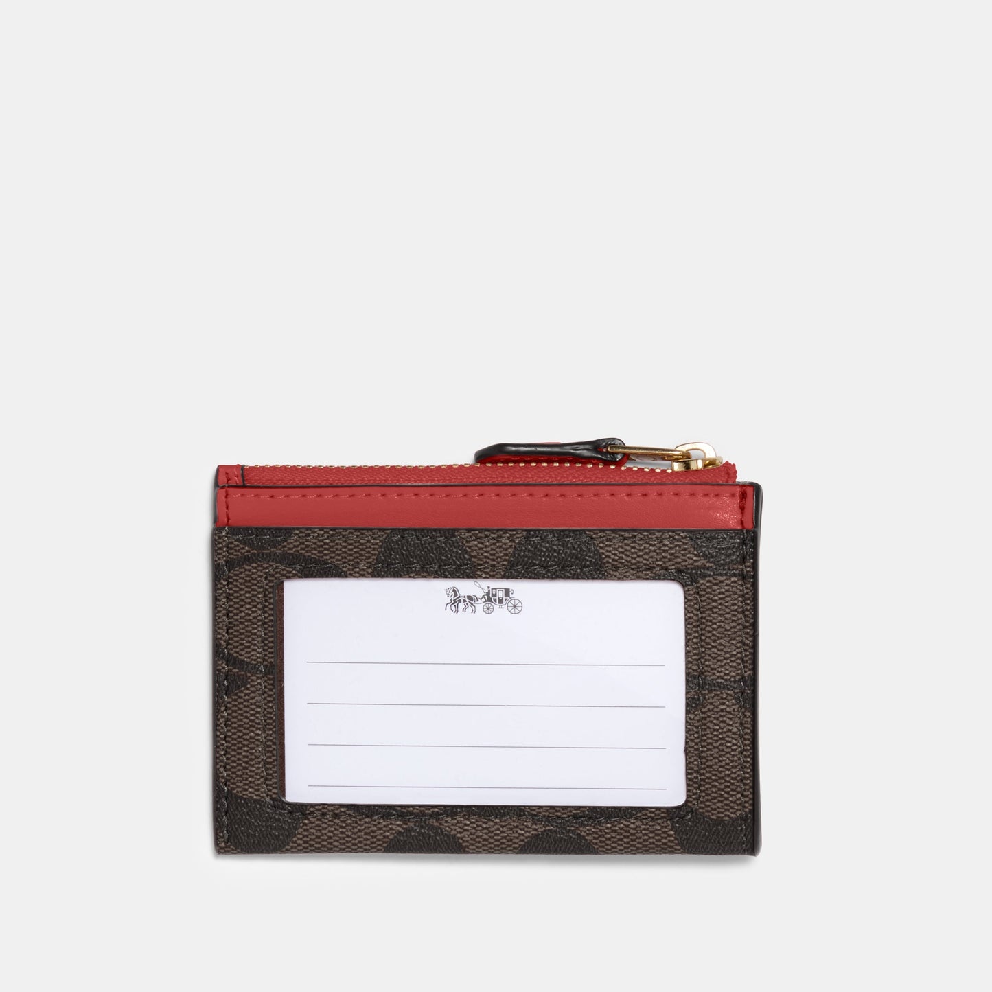 88208-Mini Skinny Id Case In Signature Canvas-Im/Brown 1941 Red