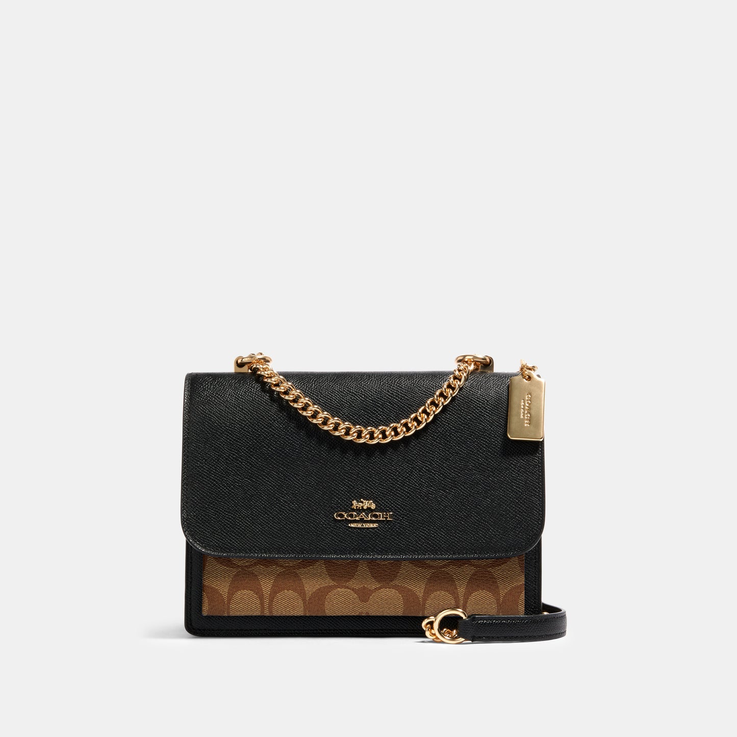 91019-Klare Crossbody In Signature Canvas-Im/Khaki/Black