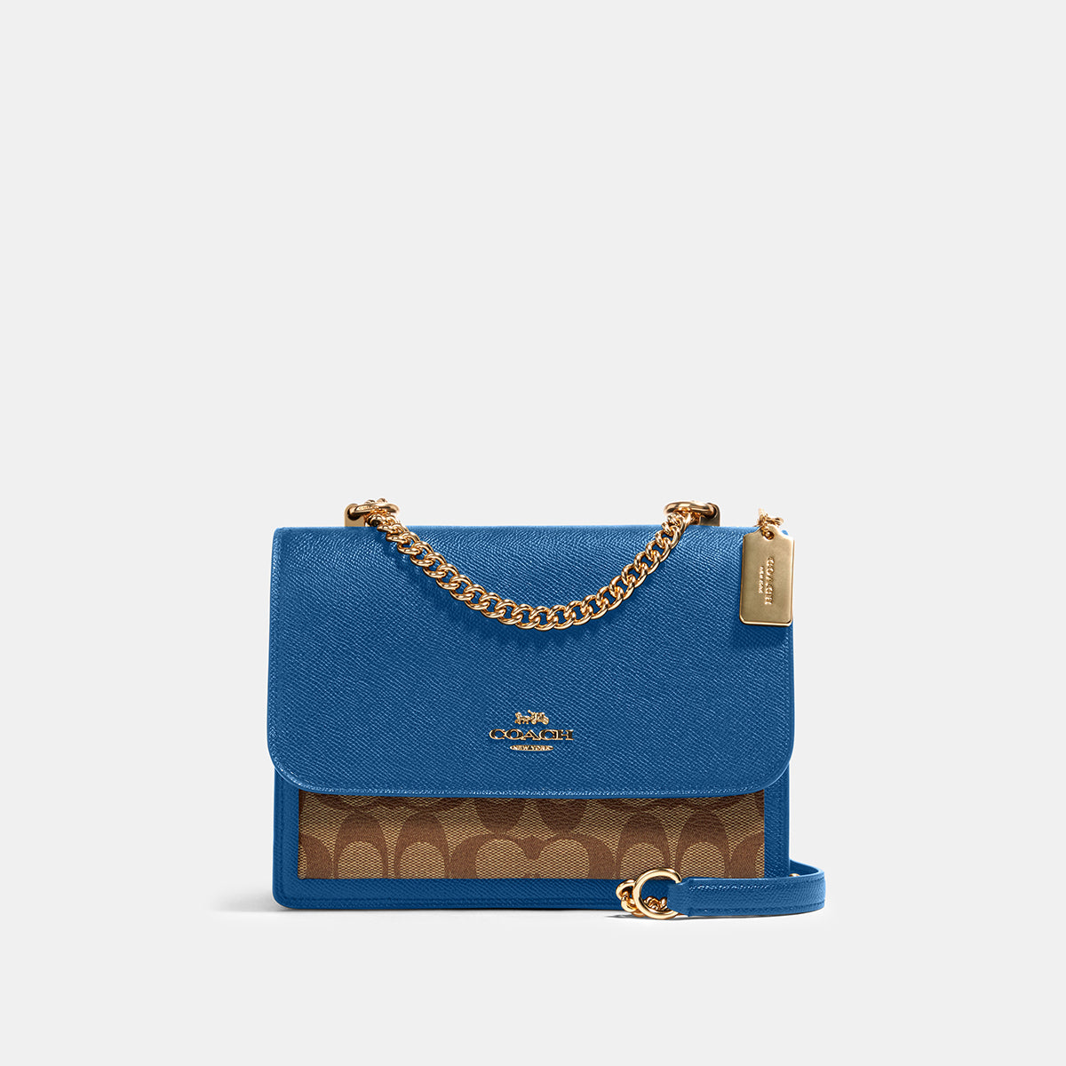 91019-Klare Crossbody In Signature Canvas-Im/Khaki Deep Atlantic