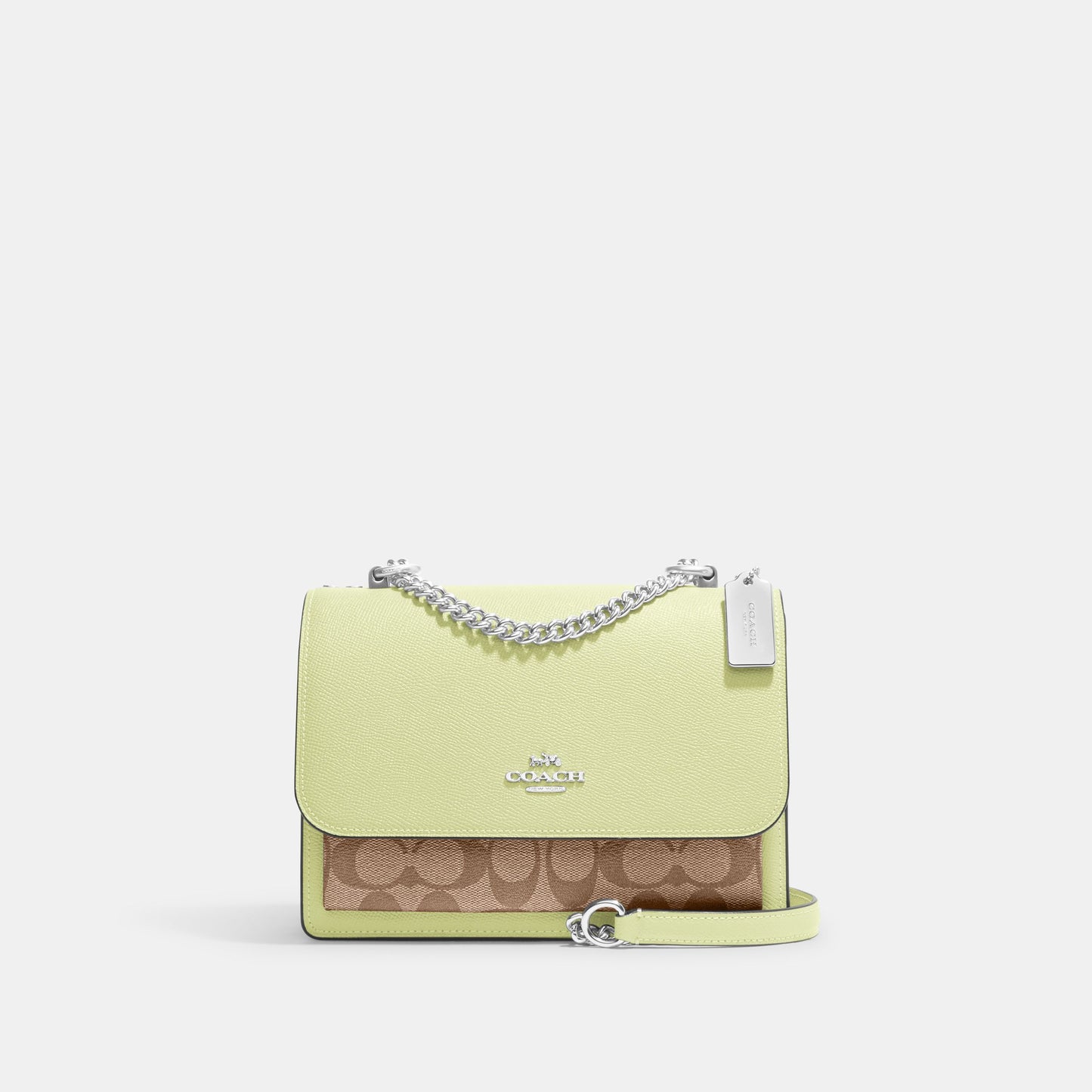 91019-Klare Crossbody In Signature Canvas-Sv/Khaki/Pale Lime