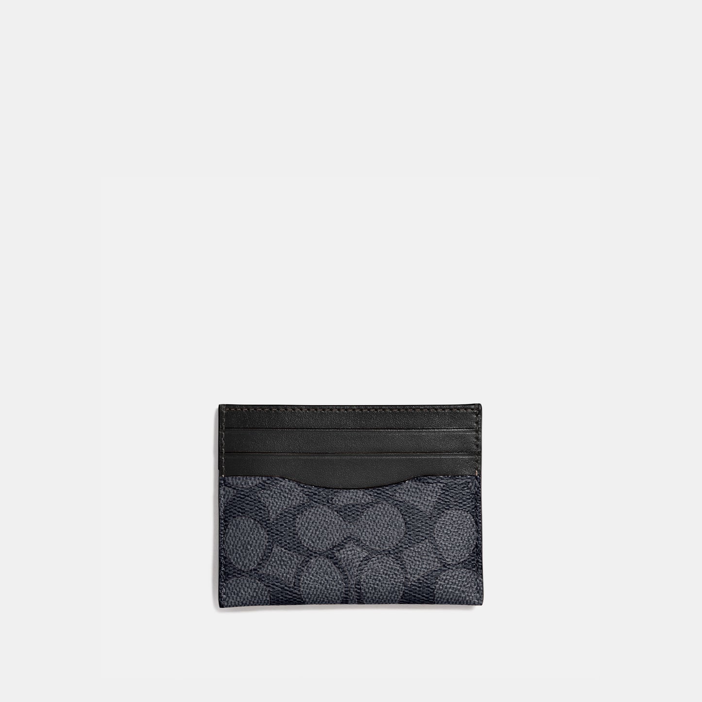 936-Card Case In Signature Canvas-Charcoal/Black