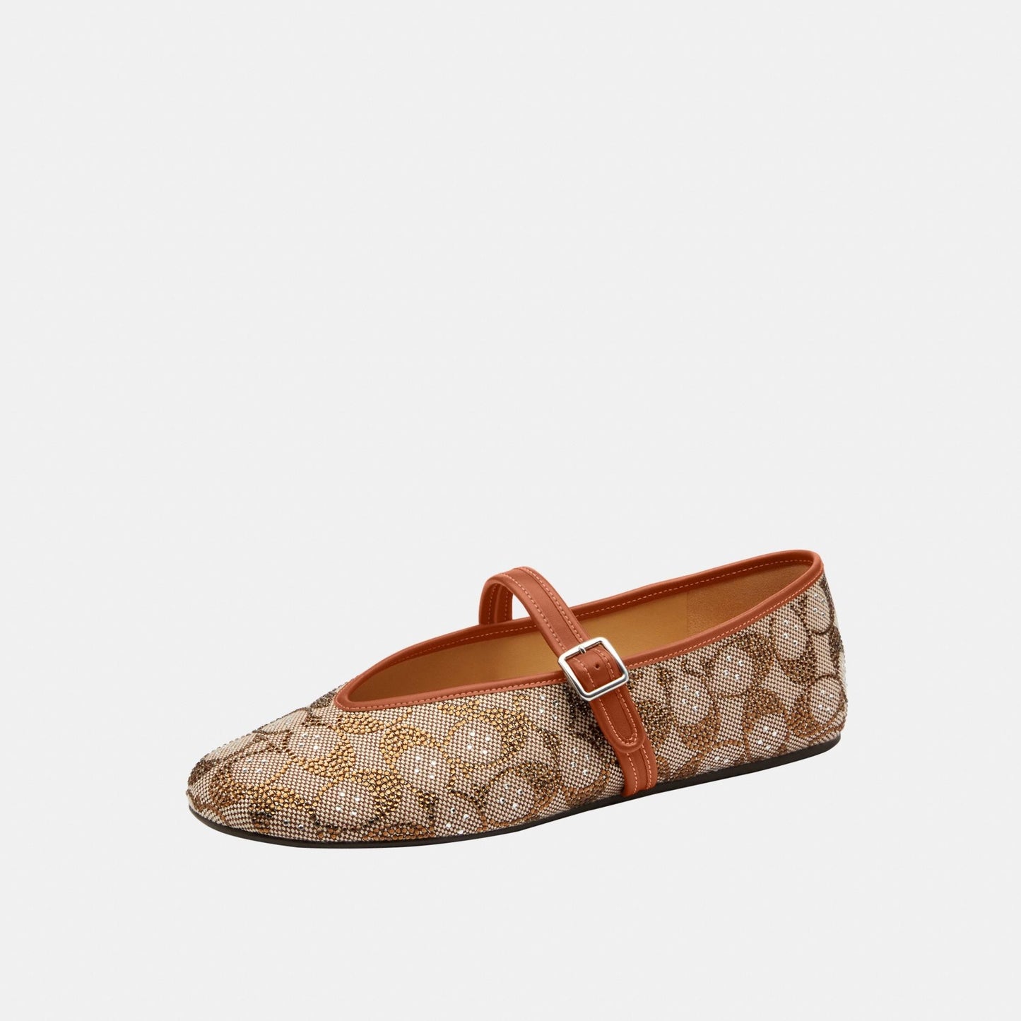CBP01-Mary Jane In Crystal Signature Jacquard-Burnished Amber