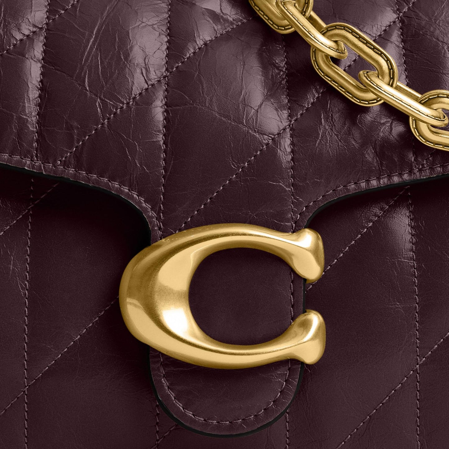 CAF55-Chain Tabby Shoulder Bag With Quilting-B4/Black Currant