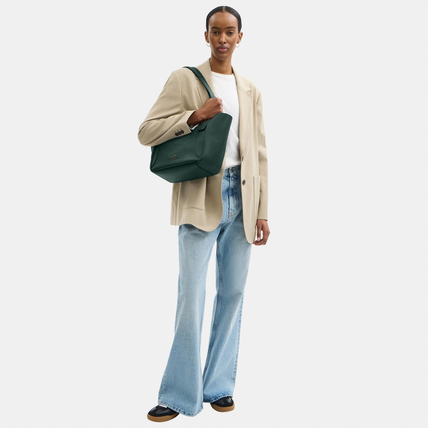 CAL17-Hadley Turnlock Tote Bag-Qb/Dark Teal