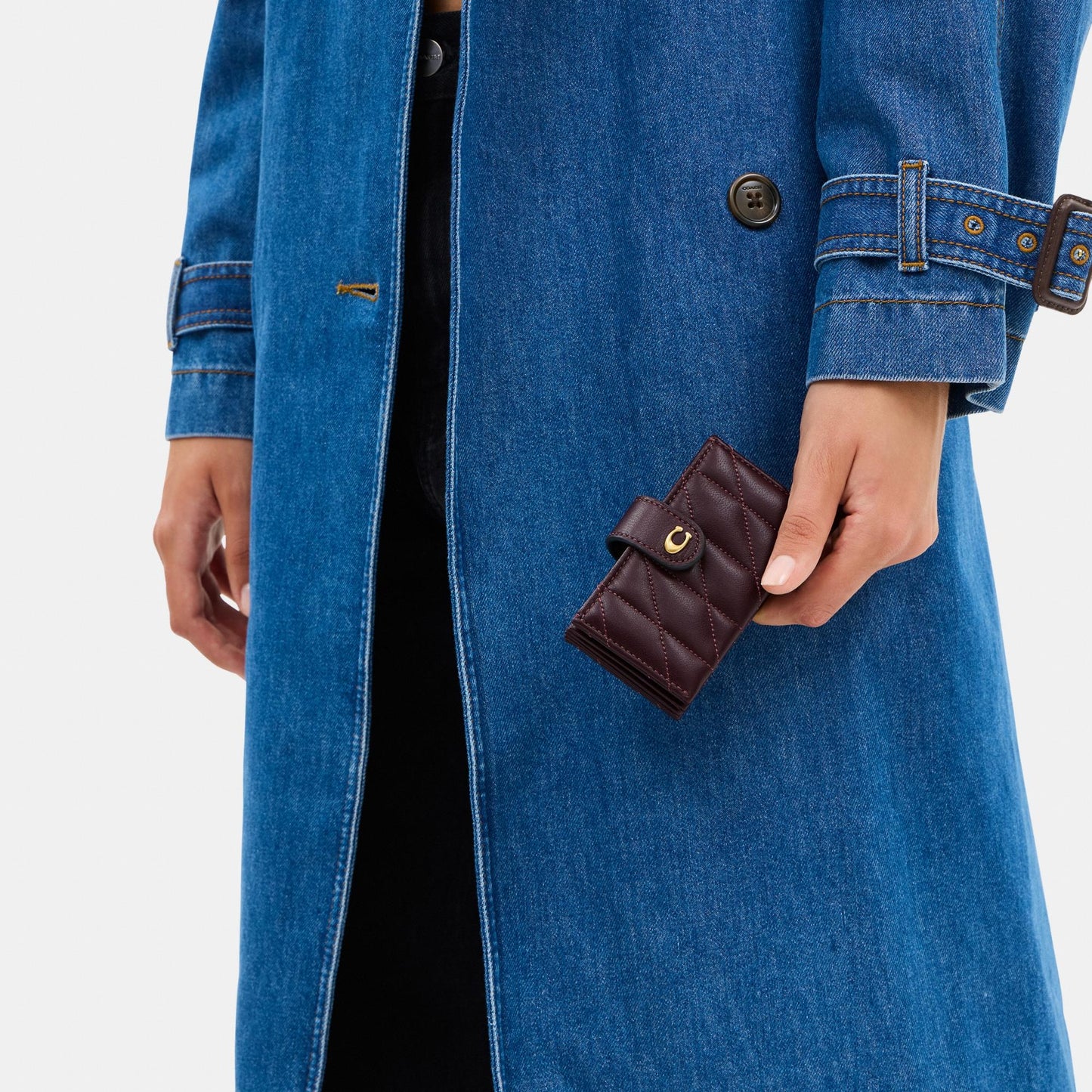 CAO12-Essential Multi Card Holder with Pillow Quilting-B4/Black Currant