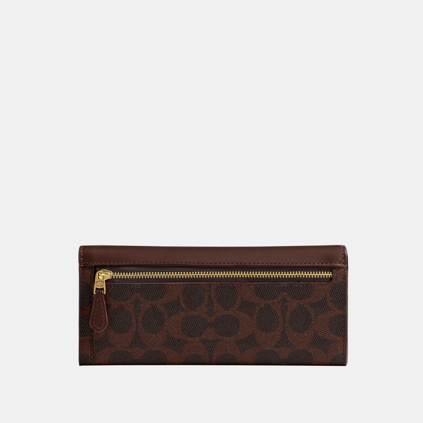CAT55-Mila Long Flap Wallet In Signature Canvas-B4/Maple