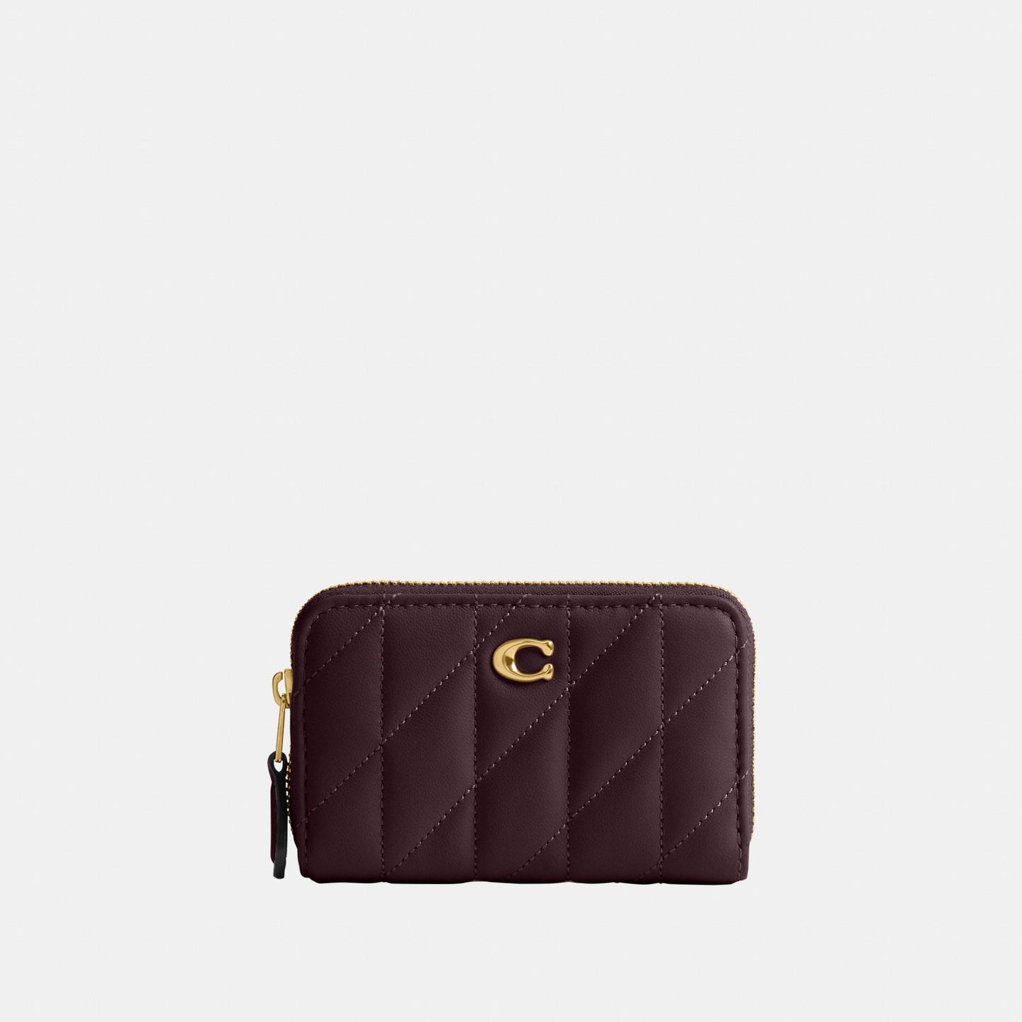 CM505-Small Zip Around Card Case With Pillow Quilting-B4/Black Currant