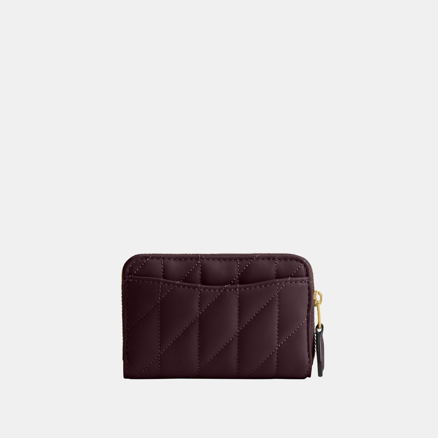 CM505-Small Zip Around Card Case With Pillow Quilting-B4/Black Currant