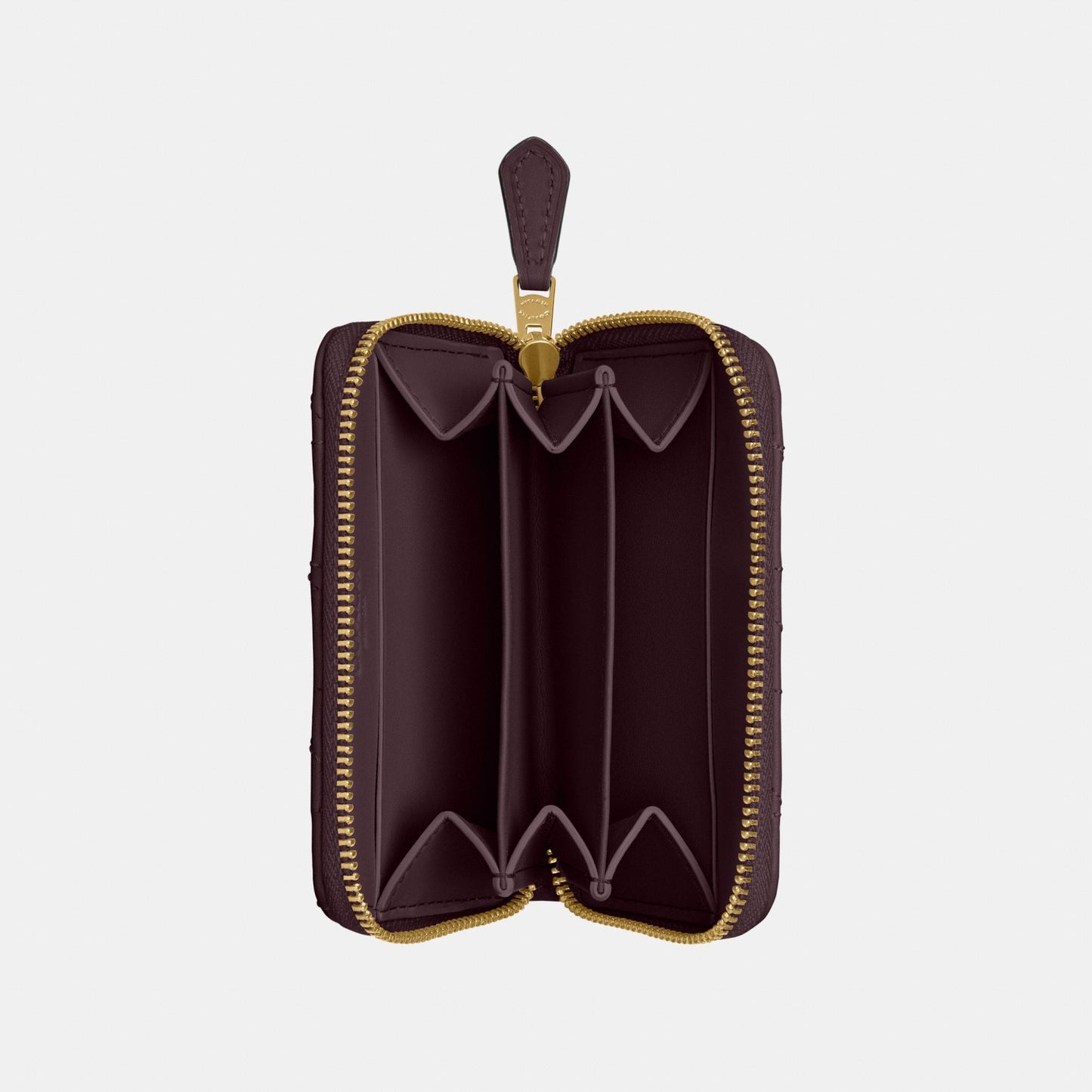 CM505-Small Zip Around Card Case With Pillow Quilting-B4/Black Currant