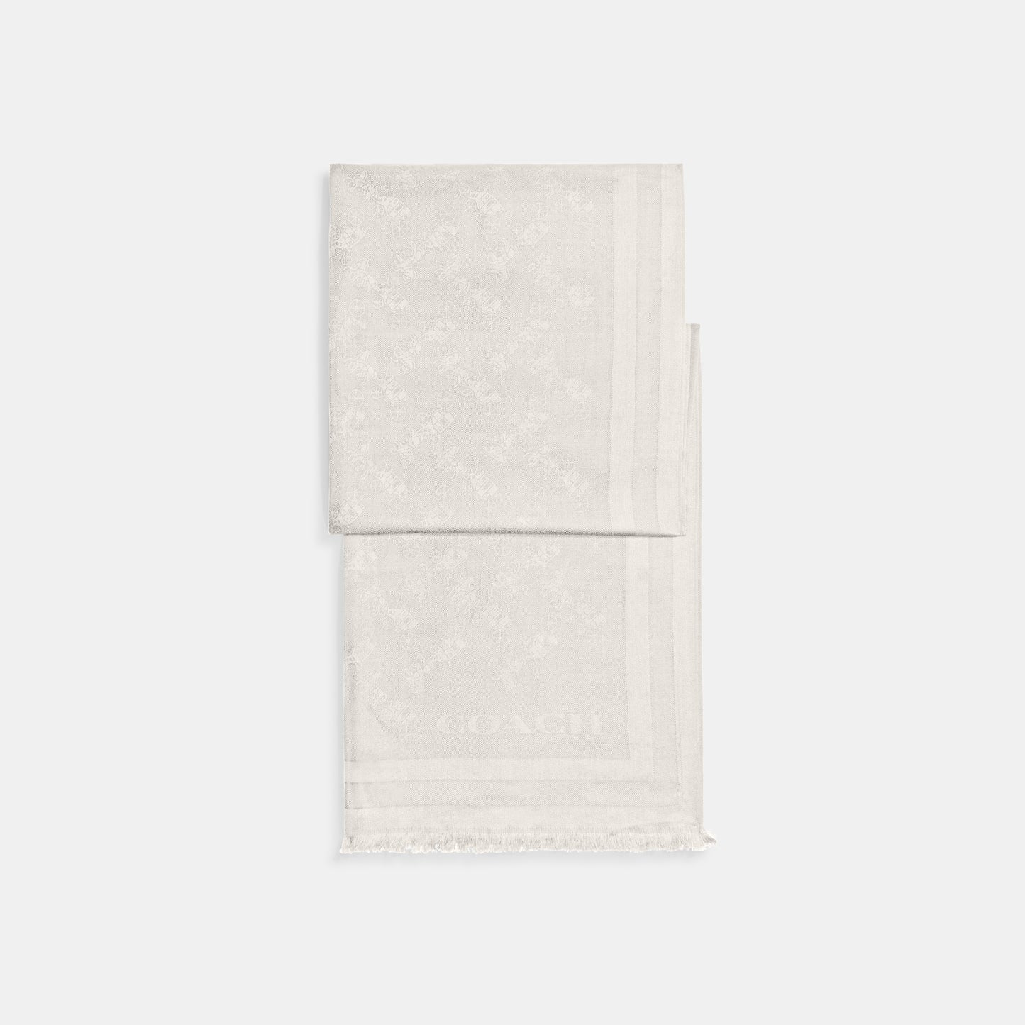C2501-Horse And Carriage Print Jacquard Stole-Chalk