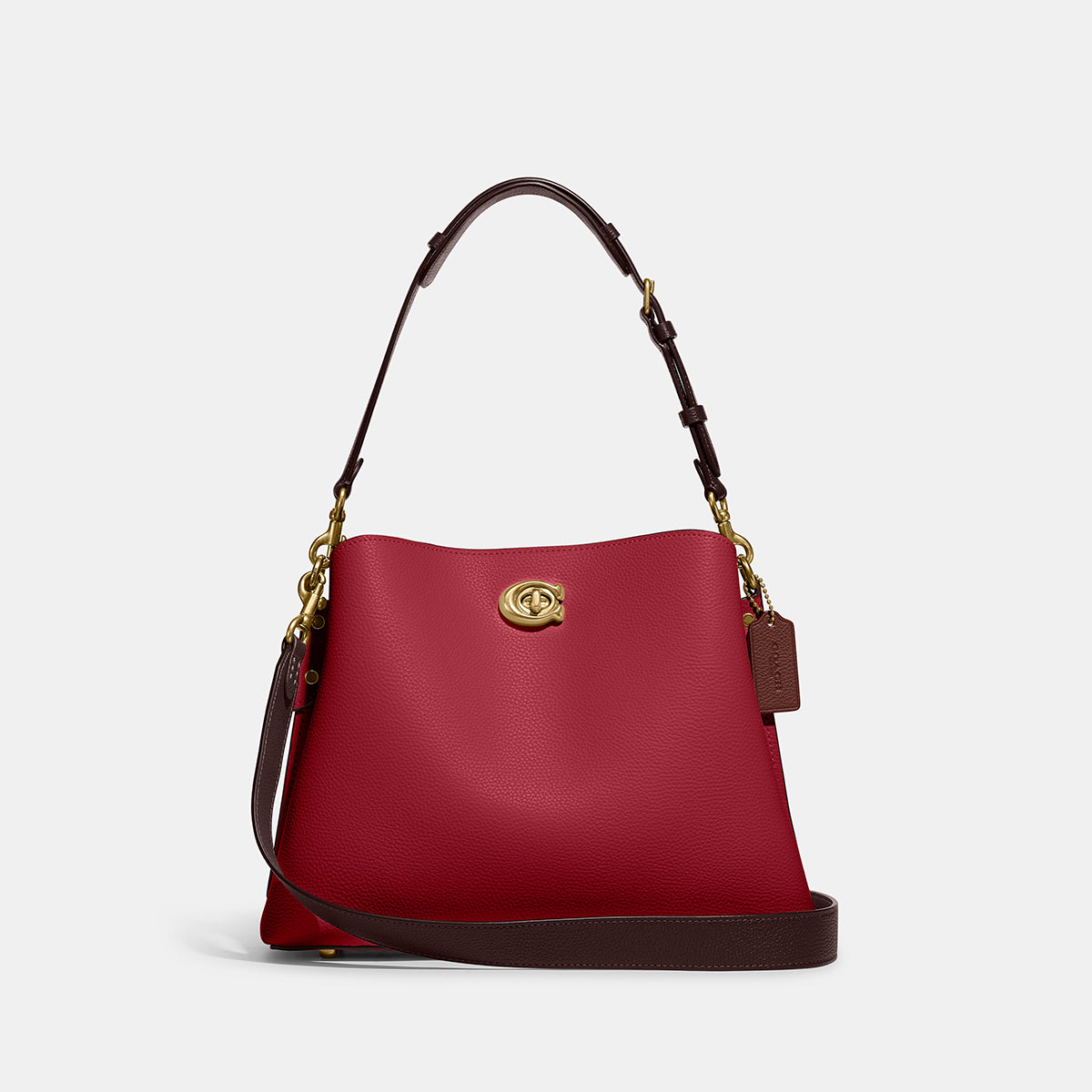 C2590-Willow Shoulder Bag In Colorblock-B4/Brick Red Multi
