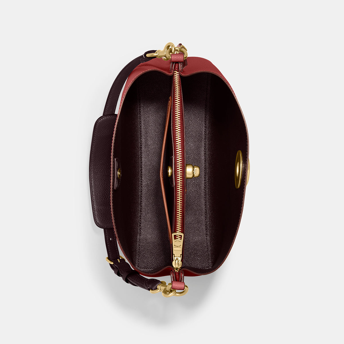 C2590-Willow Shoulder Bag In Colorblock-B4/Brick Red Multi