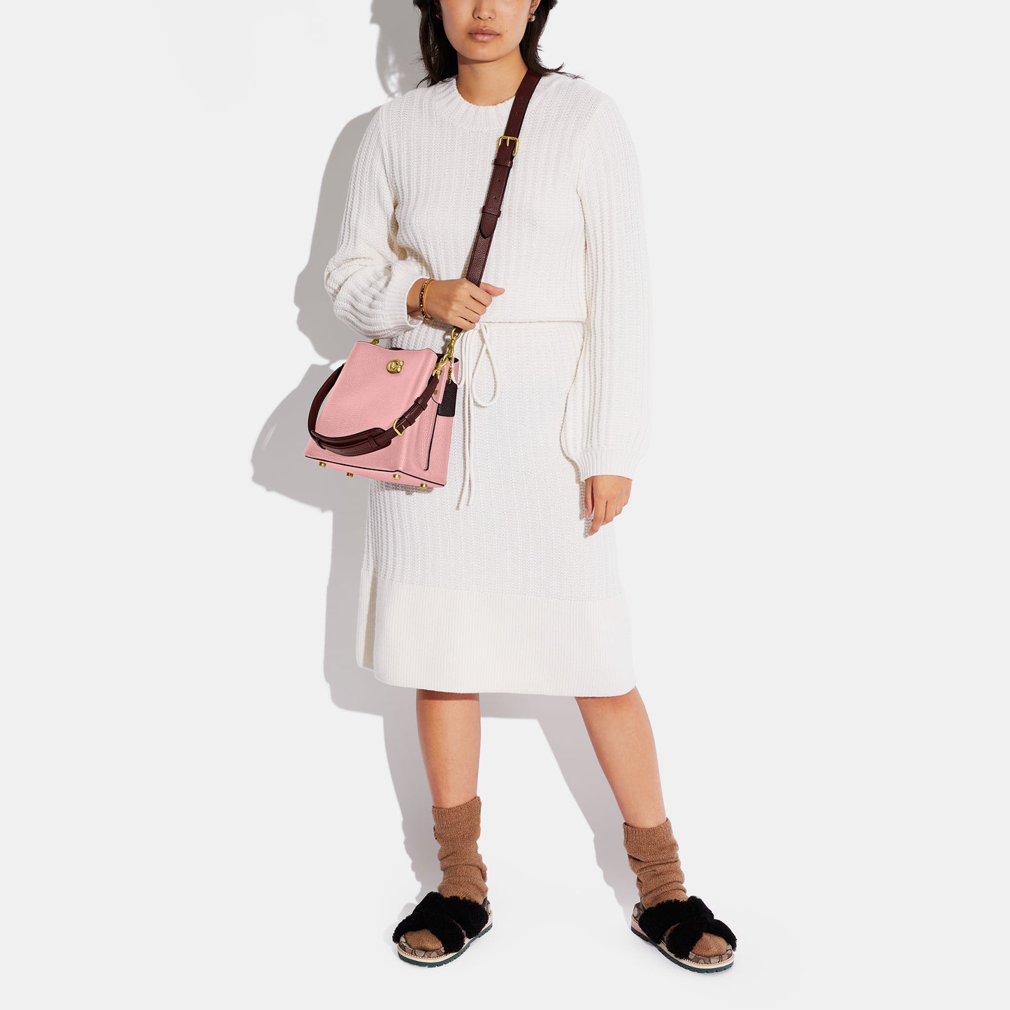 C3766-Willow Bucket Bag In Colorblock-B4/Bubblegum Multi
