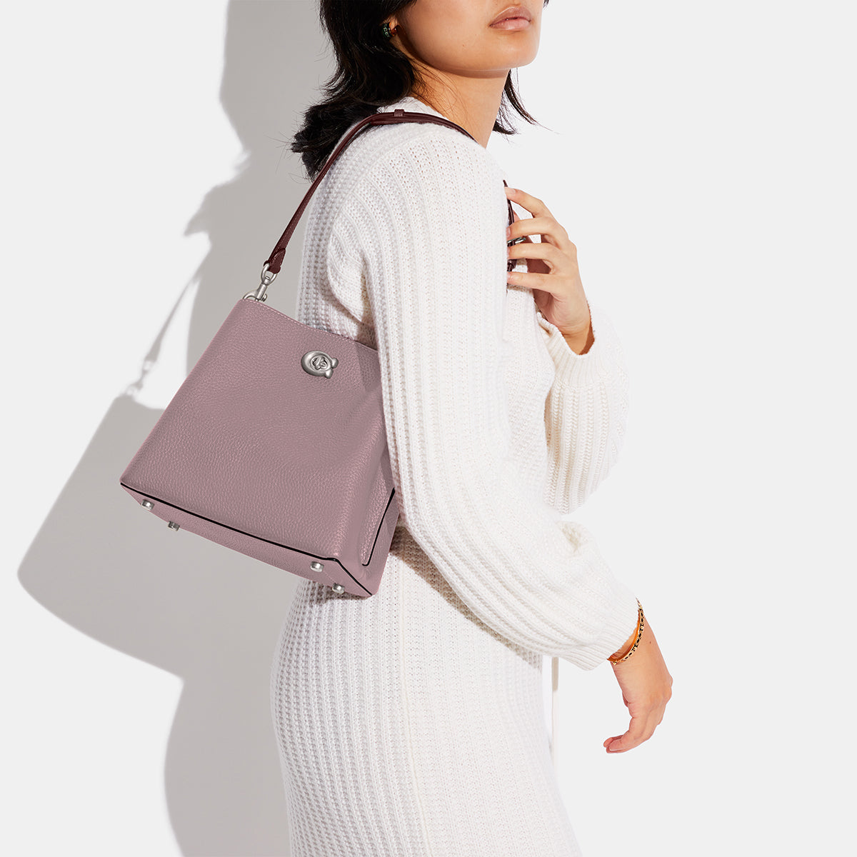 C3766-Willow Bucket Bag In Colorblock-Lh/Faded Purple Multi