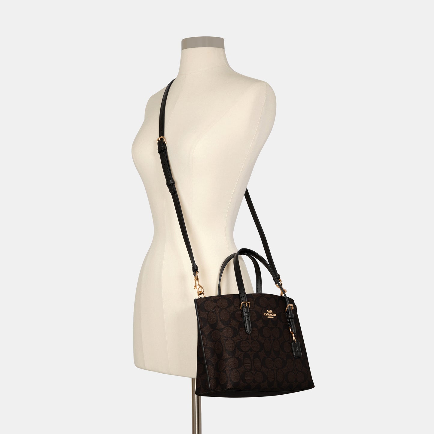 C4250-Mollie Tote 25 In Signature Canvas-Im/Brown Black