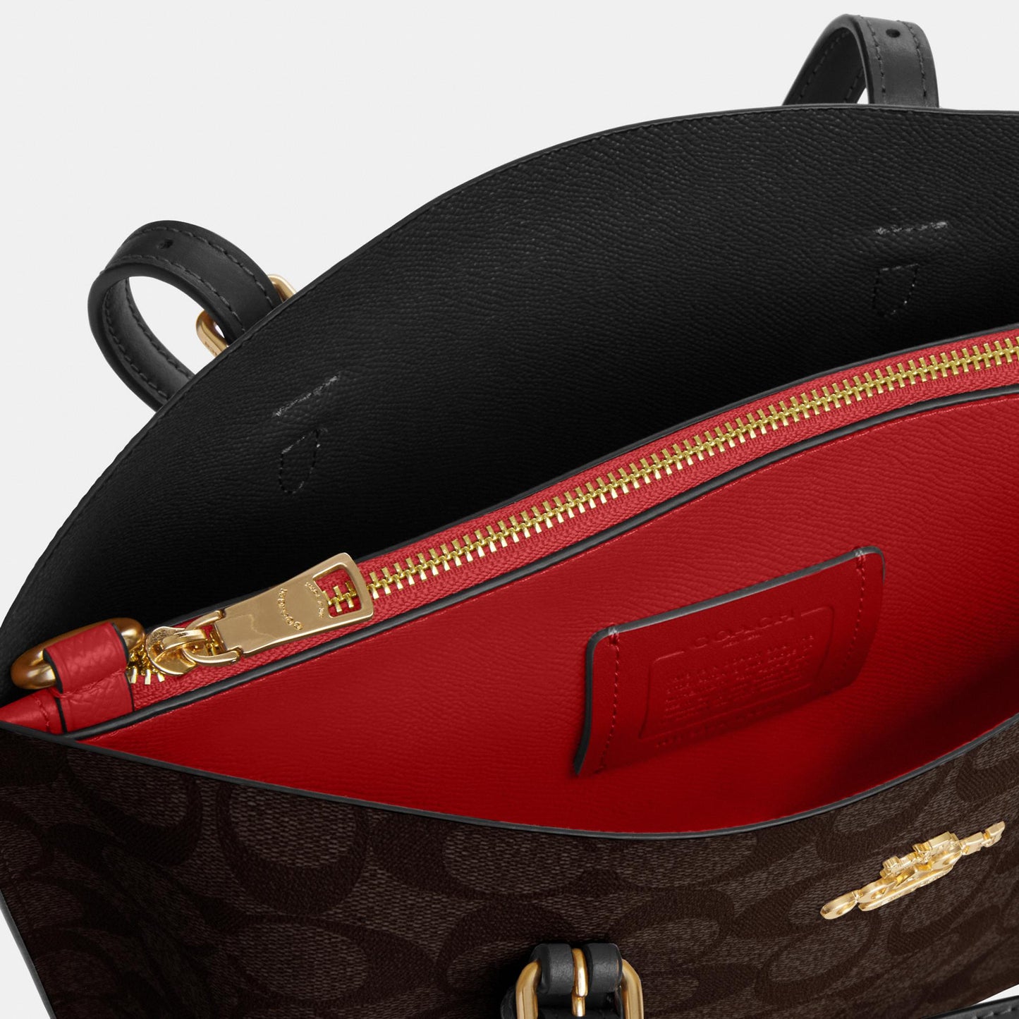 C4250-Mollie Tote 25 In Signature Canvas-Im/Brown Black