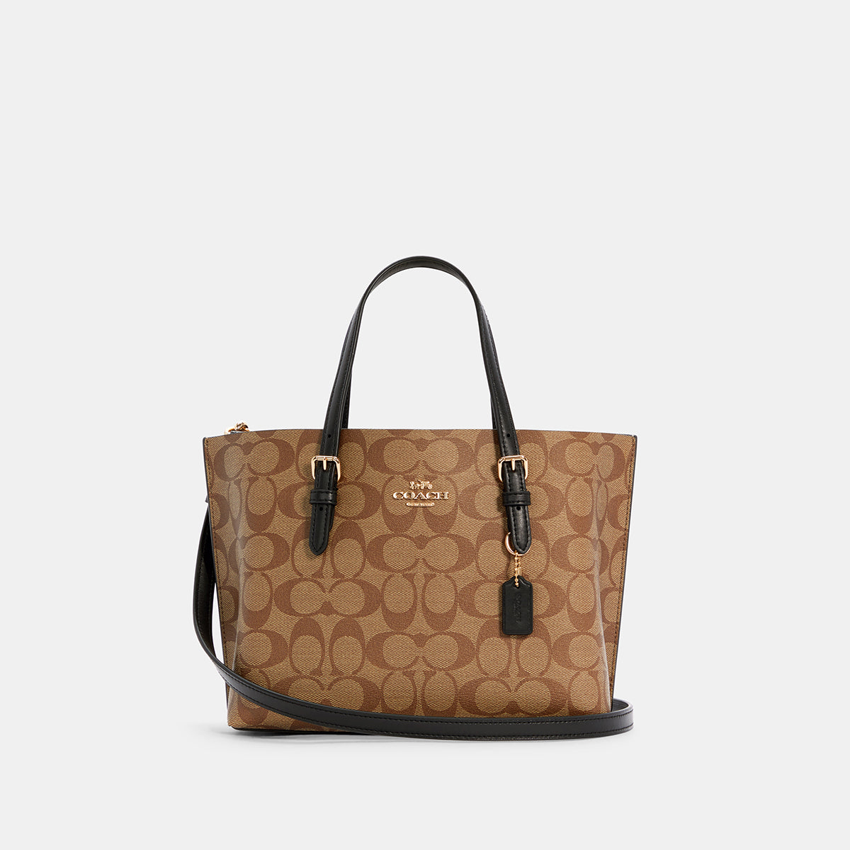 C4250-Mollie Tote 25 In Signature Canvas-Im/Khaki/Black