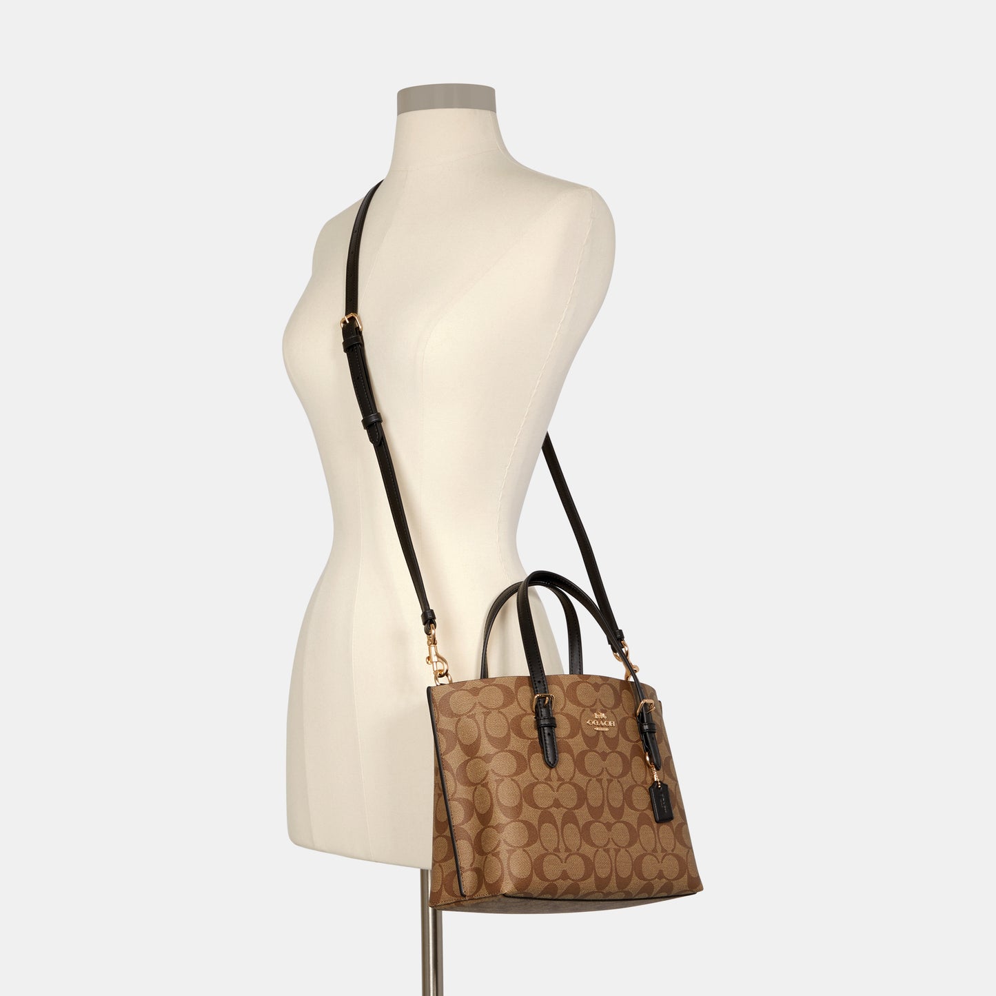 C4250-Mollie Tote 25 In Signature Canvas-Im/Khaki/Black