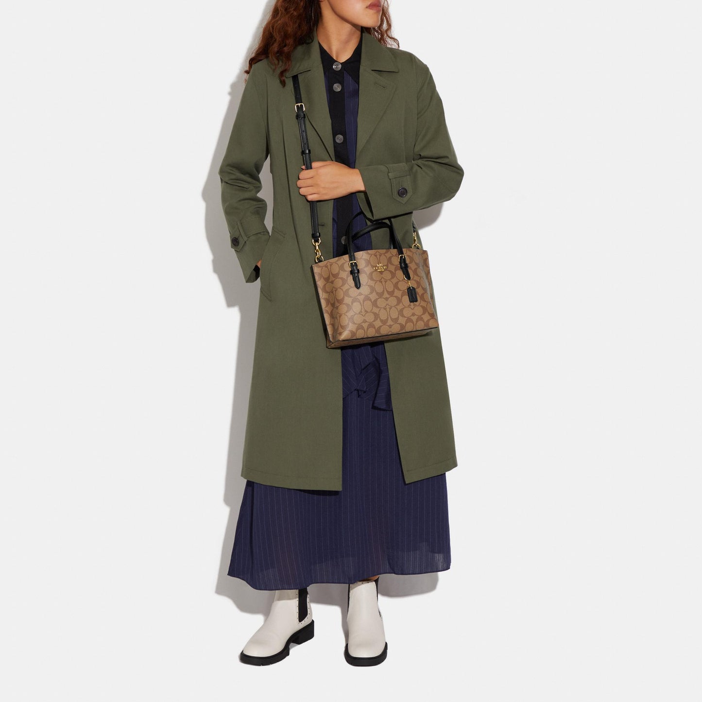 C4250-Mollie Tote 25 In Signature Canvas-Im/Khaki/Black