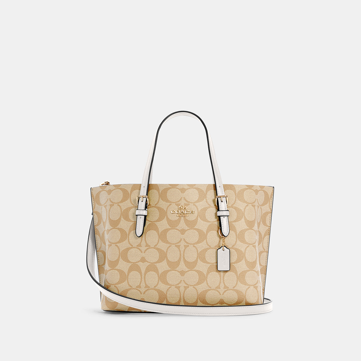 C4250-Mollie Tote 25 In Signature Canvas-Im/Light Khaki Chalk