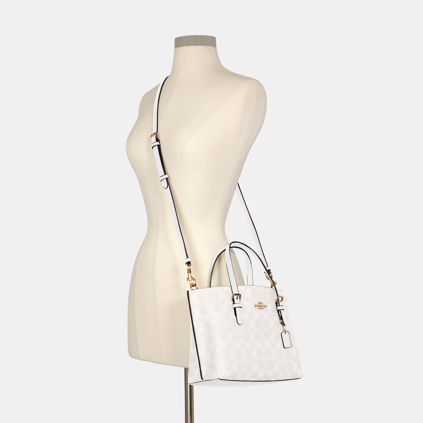 C4250-Mollie Tote 25 In Signature Canvas-Im/Chalk/Glacierwhite