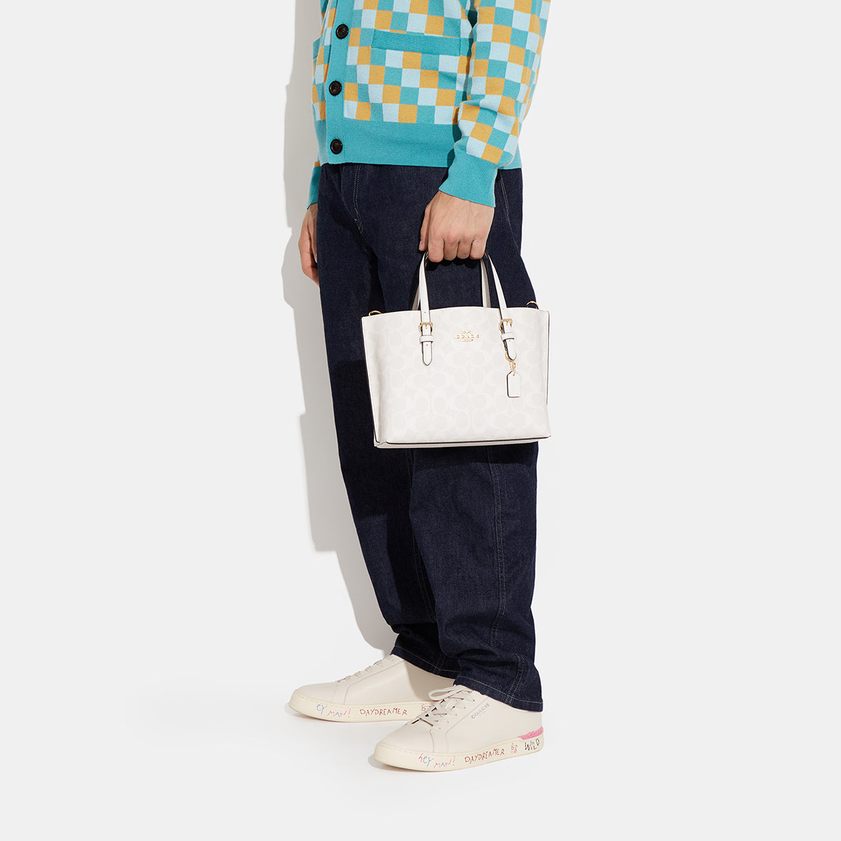 C4250-Mollie Tote 25 In Signature Canvas-Im/Chalk/Glacierwhite