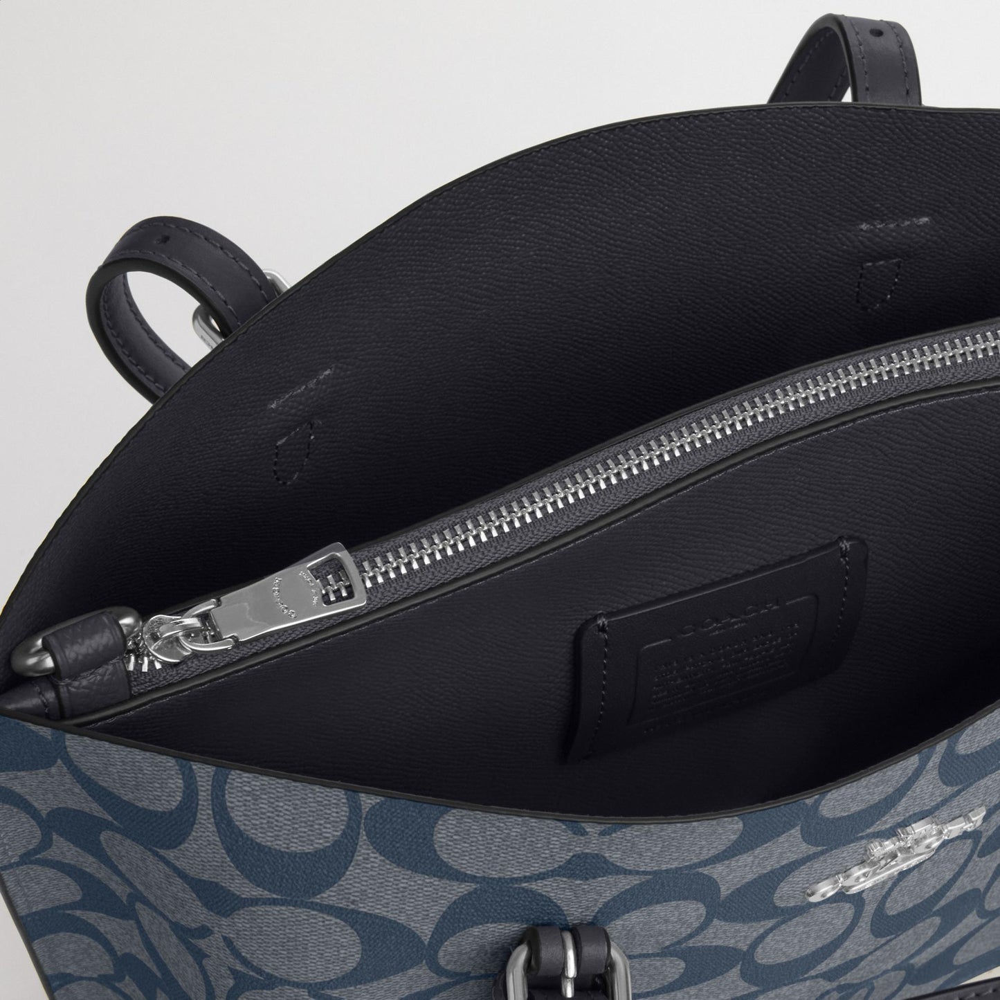 C4250-Mollie Tote 25 In Signature Canvas-Sv/Denim/Midnight Navy