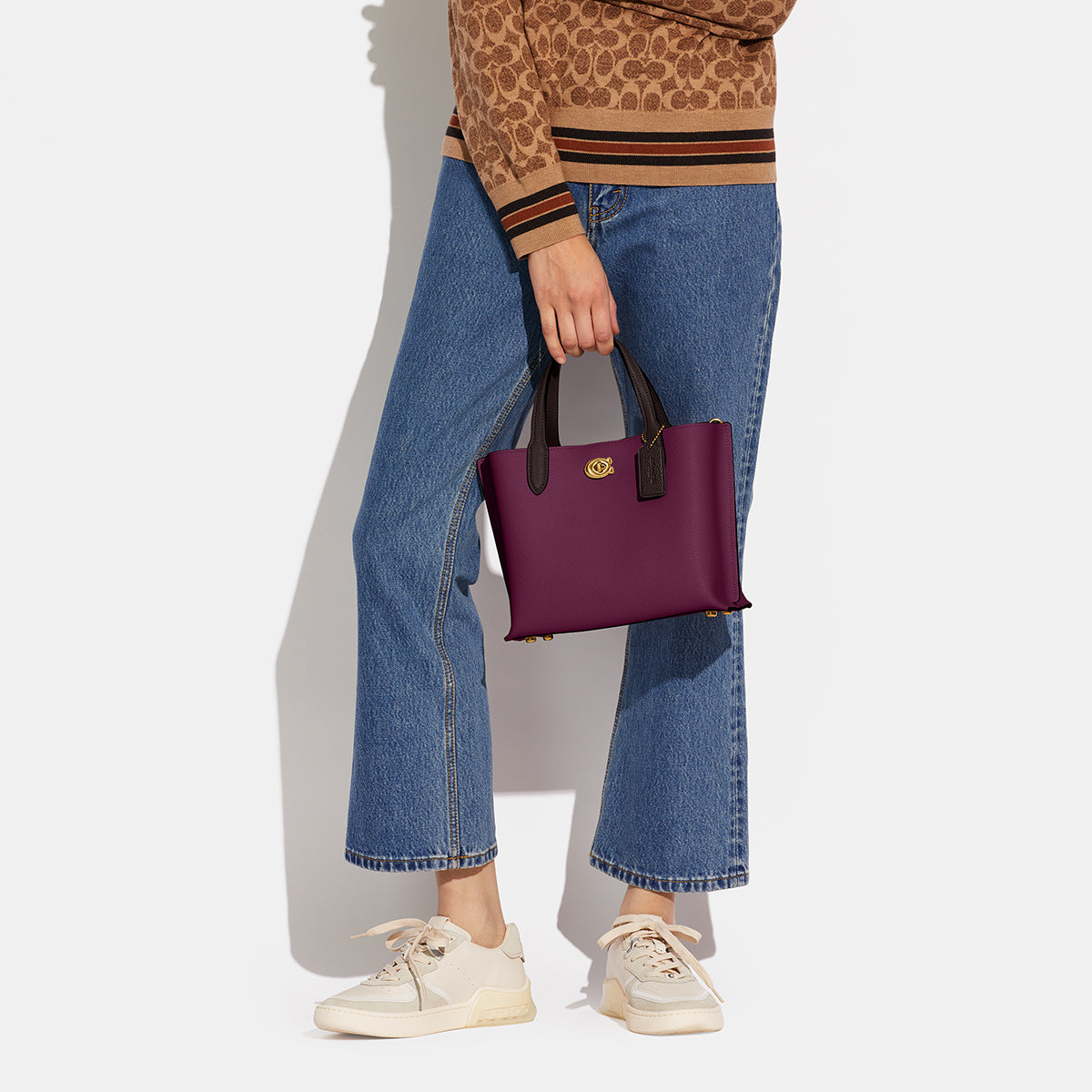 C8561-Willow Tote 24 In Colorblock-B4/Deep Berry Multi