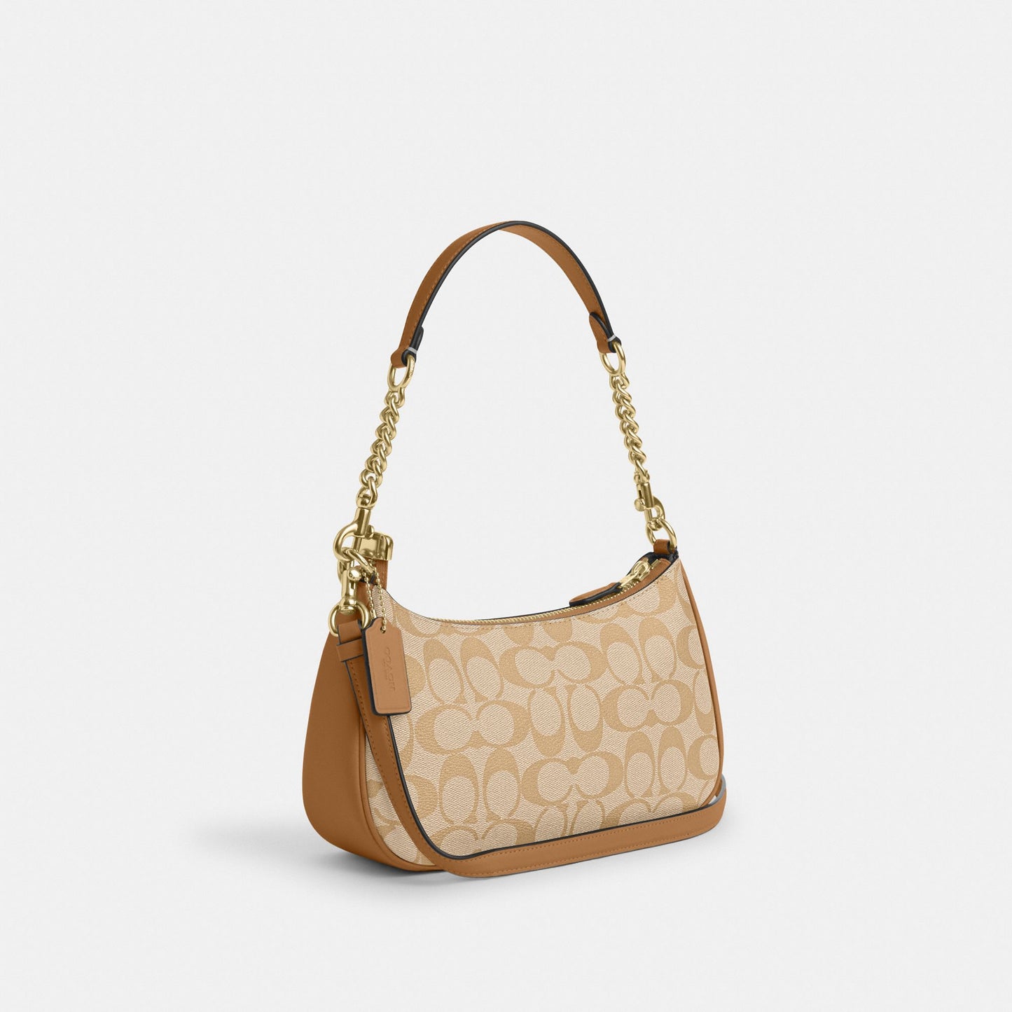 CA548-Teri Shoulder Bag In Signature Canvas-Im/Lt Khaki/Lt Saddle