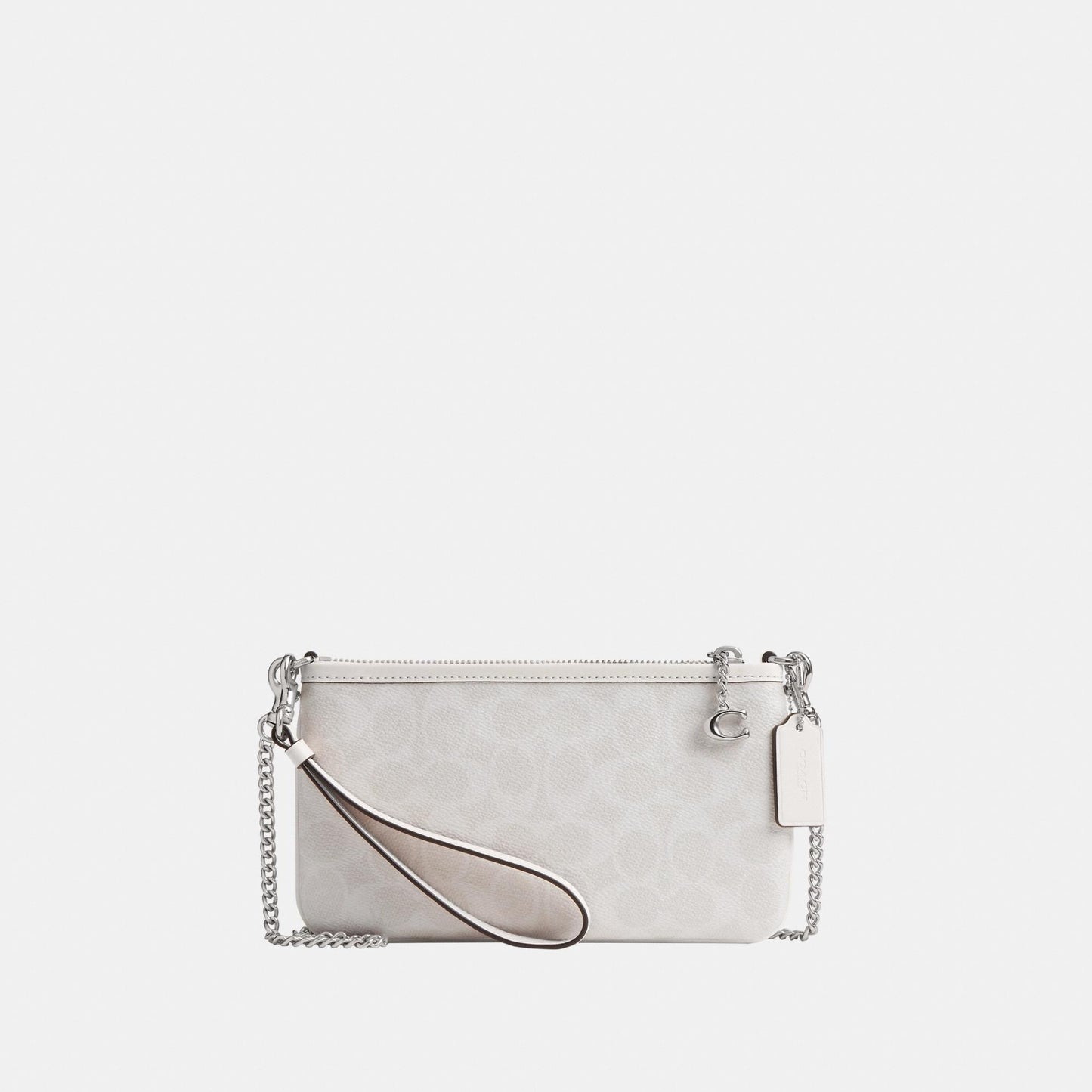 CAF88-POUCH BAG IN SIGNATURE CANVAS-LH/White Chalk