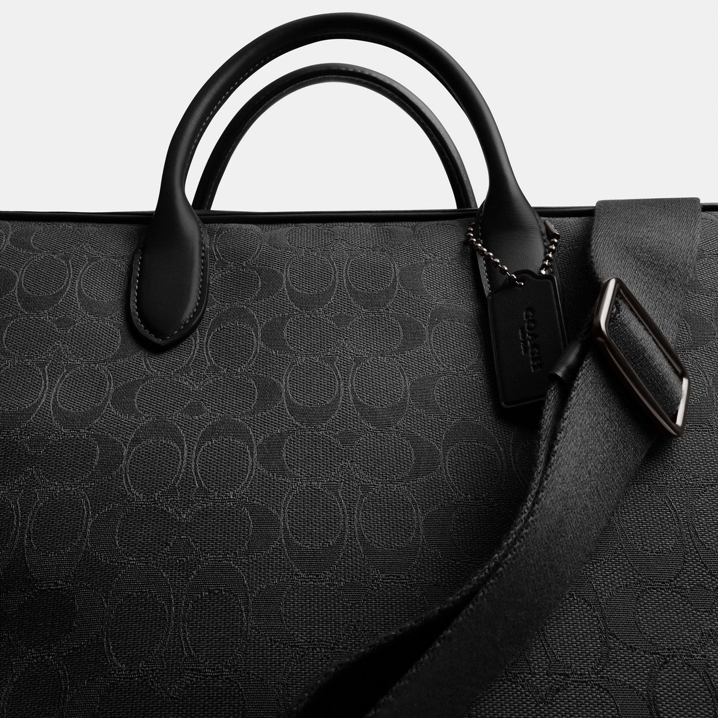 CAK97-THEO WORK BAG IN SIGNATURE JACQUARD-BLACK