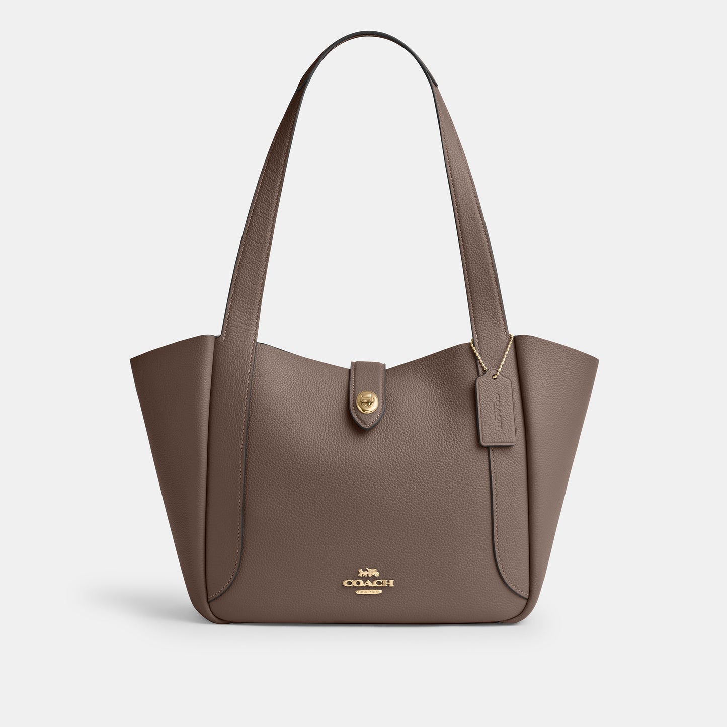 CAL17-Hadley Turnlock Tote Bag-Im/Dark Stone