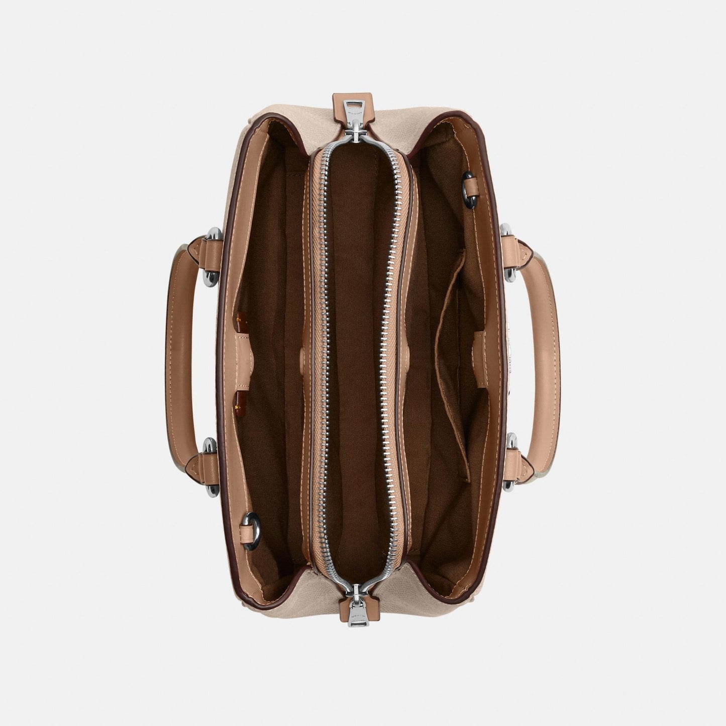 CAL53-SAVANNAH SMALL CARRYALL BAG IN SIGNATURE CANVAS-SV/Sand/Taupe