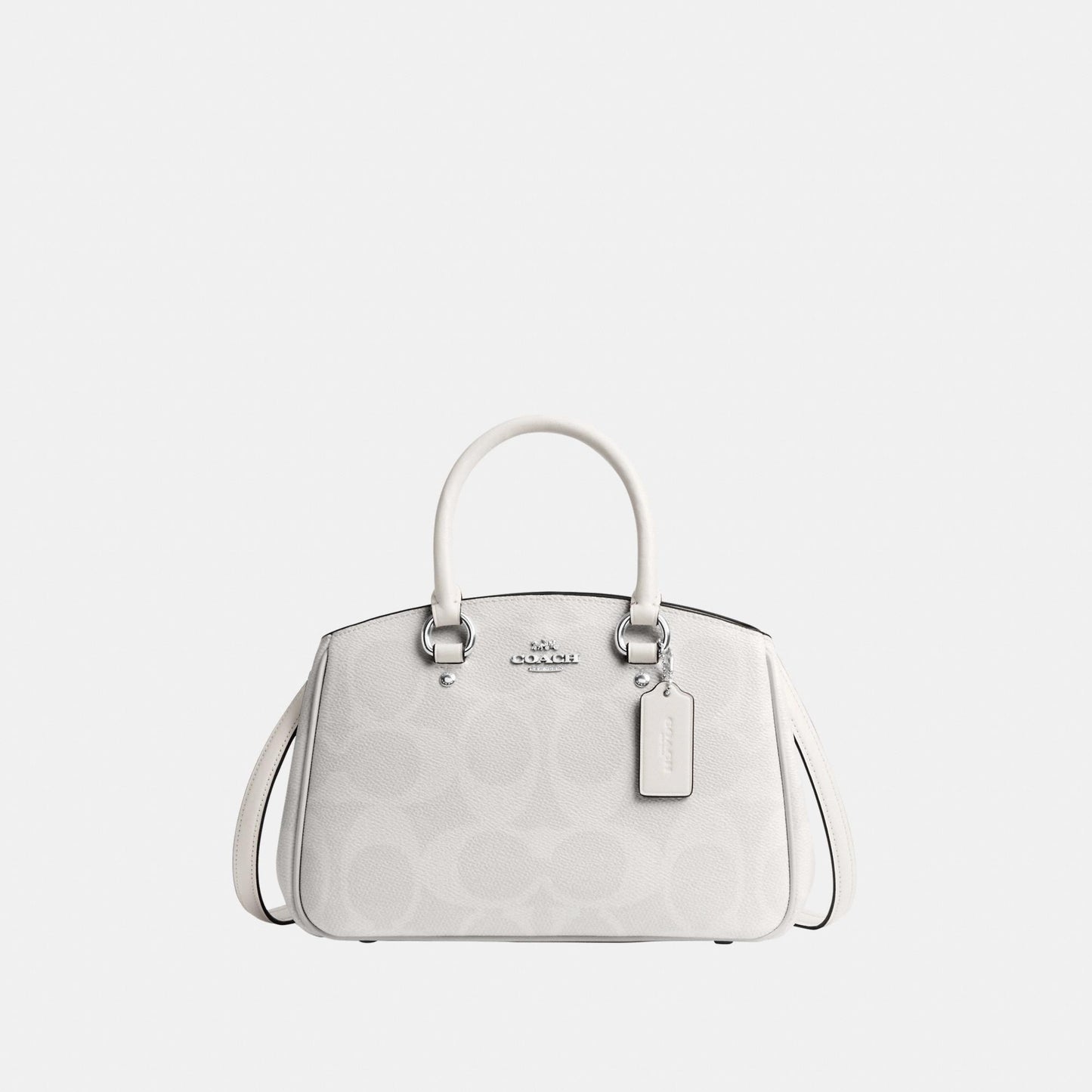 CAL53-SAVANNAH SMALL CARRYALL BAG IN SIGNATURE CANVAS-SV/White/Chalk