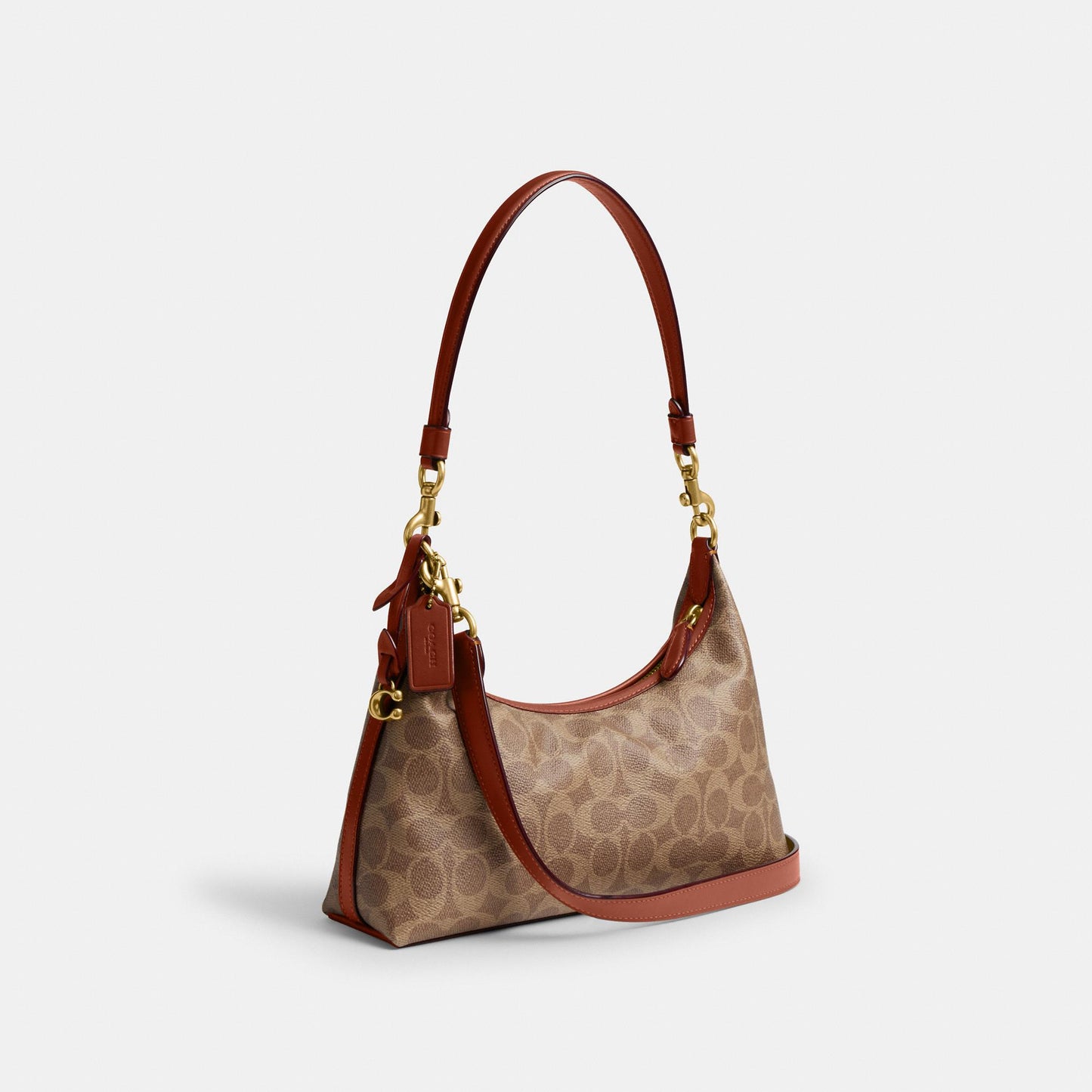 CAM26-JULIET SHOULDER BAG 25 IN SIGNATURE CANVAS-B4/Tan Caramel