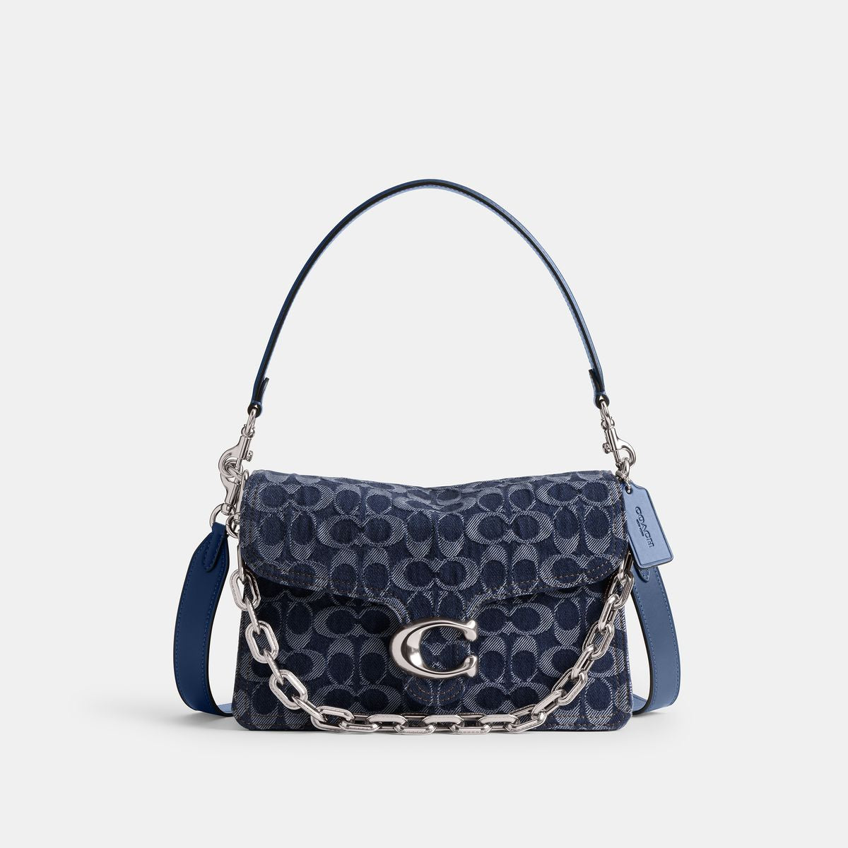 CAN15-Chain Tabby Shoulder Bag In Signature Denim-Lh/Deep Blue Multi